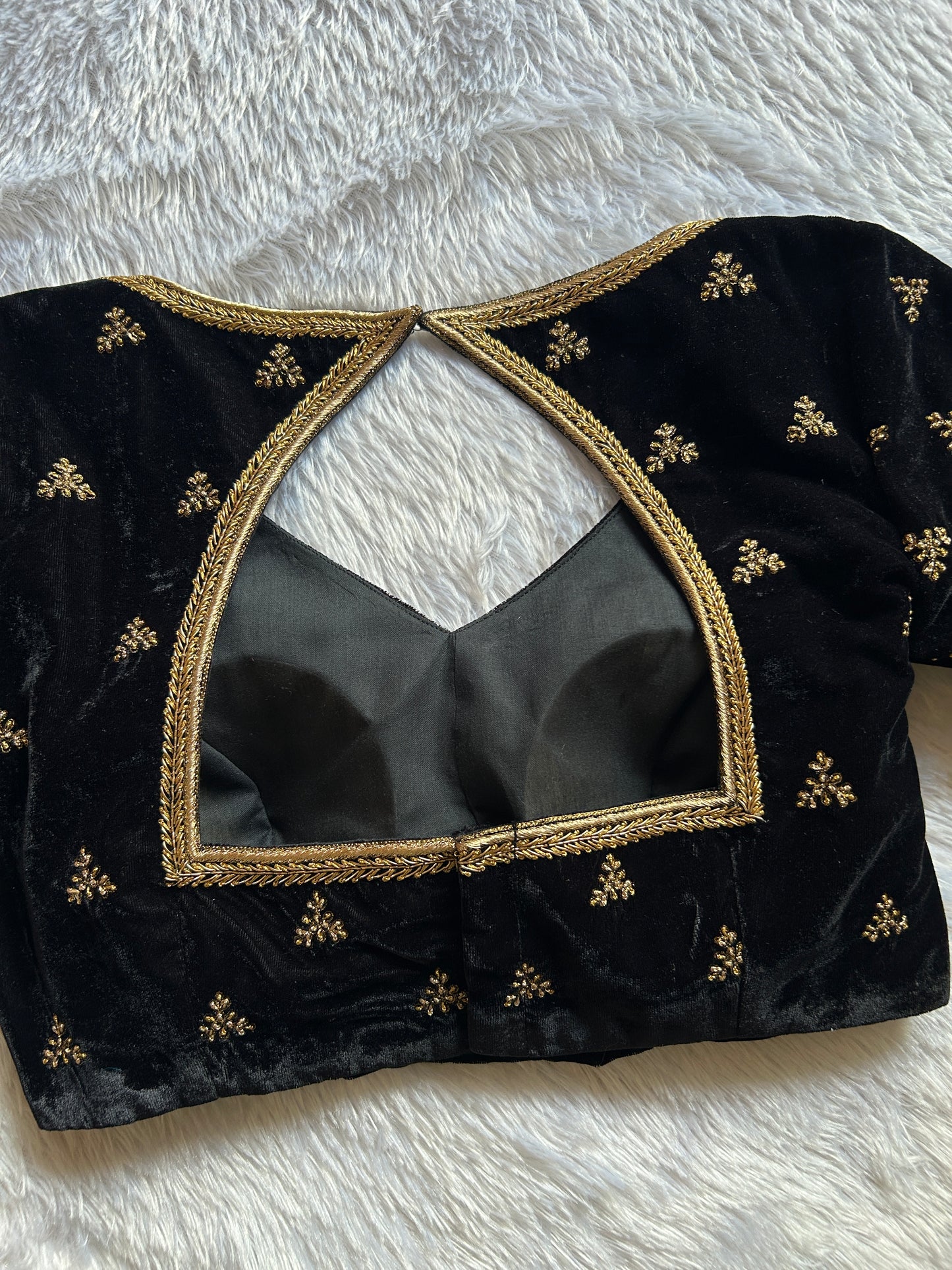 Black Velvet Hand Embroidered Blouse