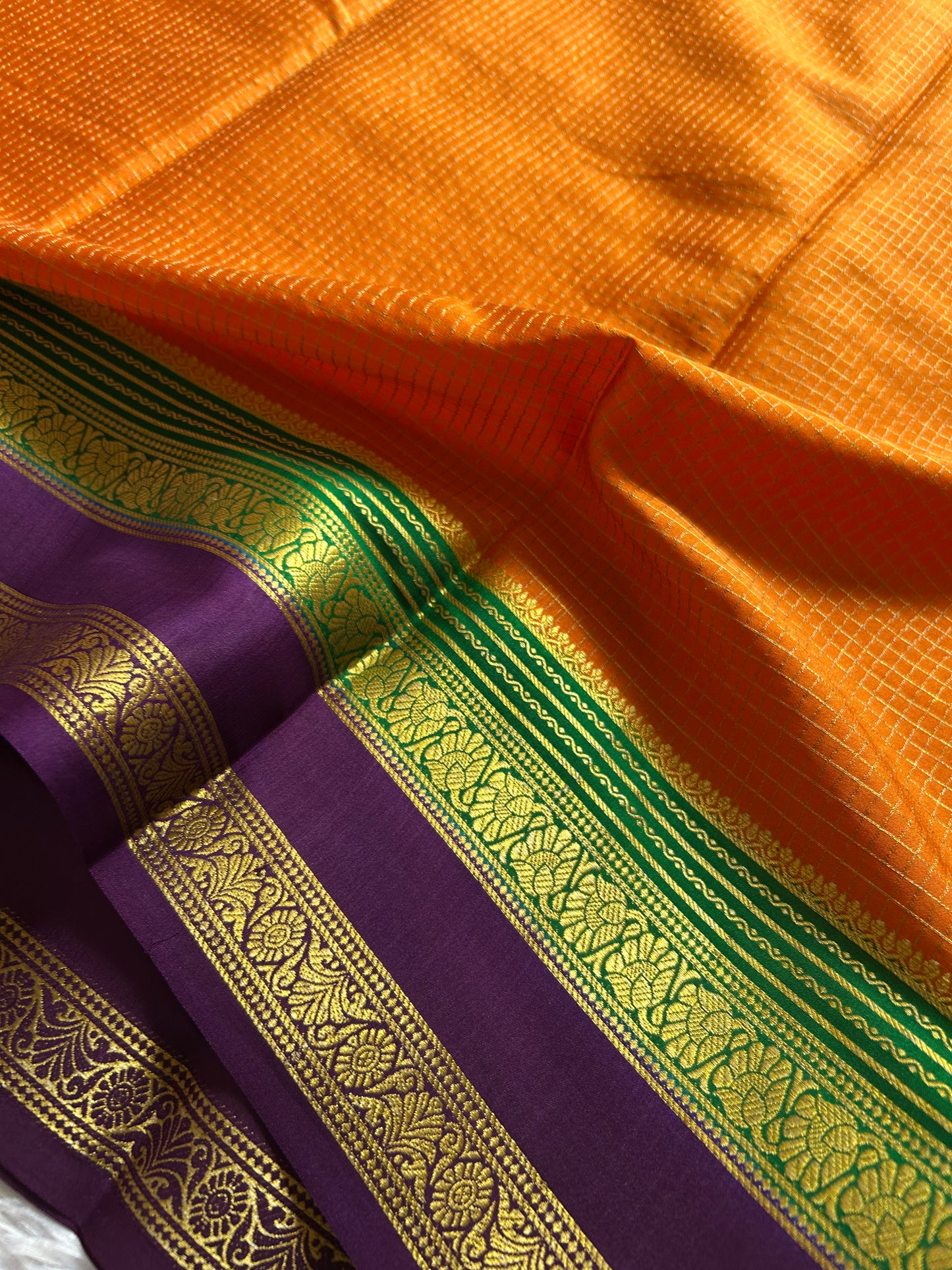 Gayatri (3D) : Orange-Green-Plum