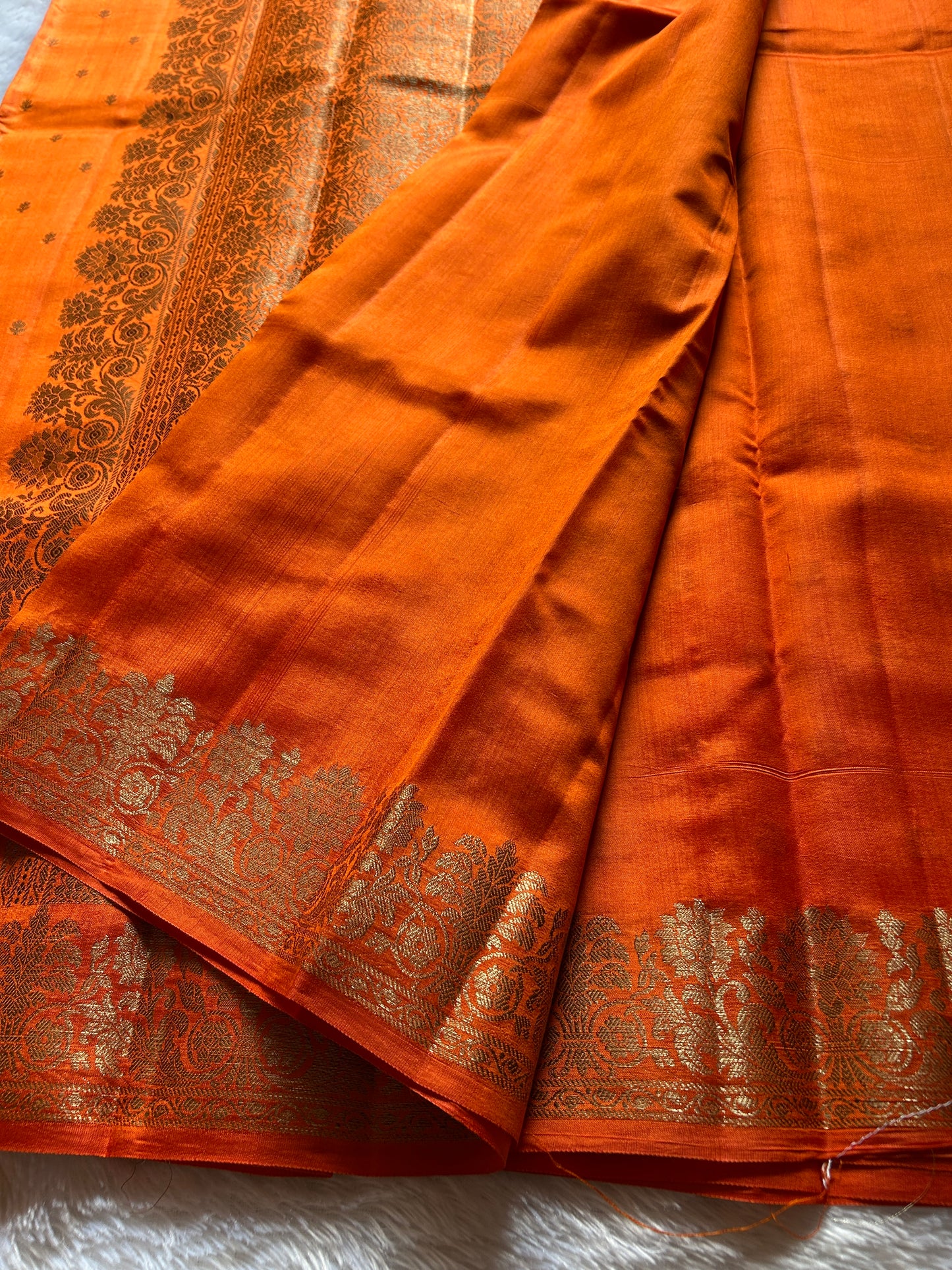 Banarasi Chiniya : Solid Orange