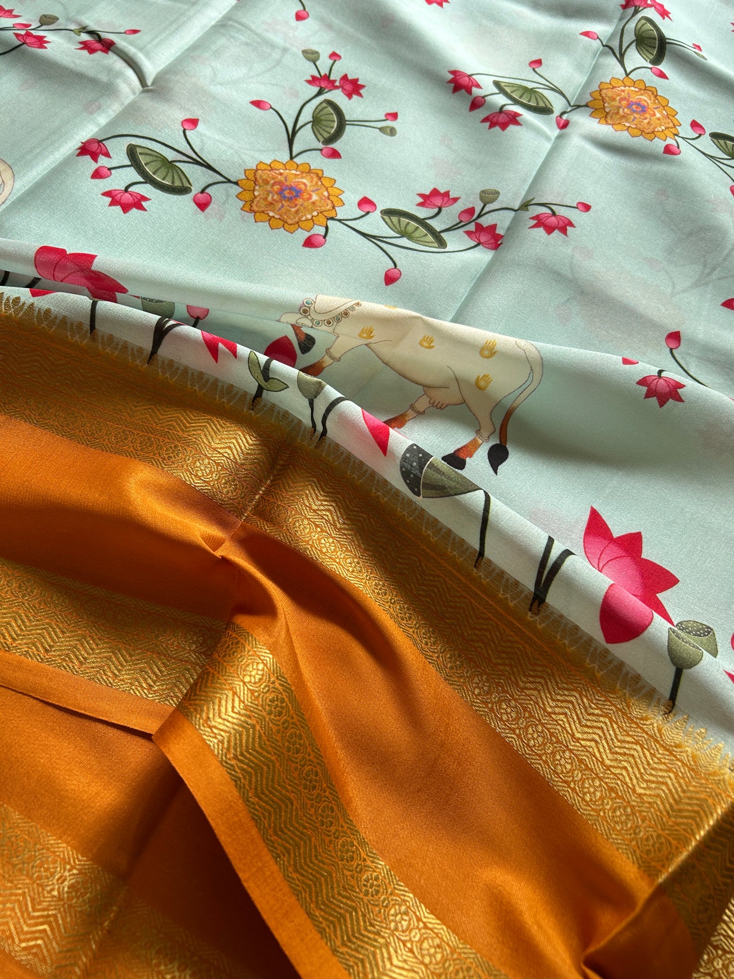 Kasturi : Light blue - Sunset Yellow