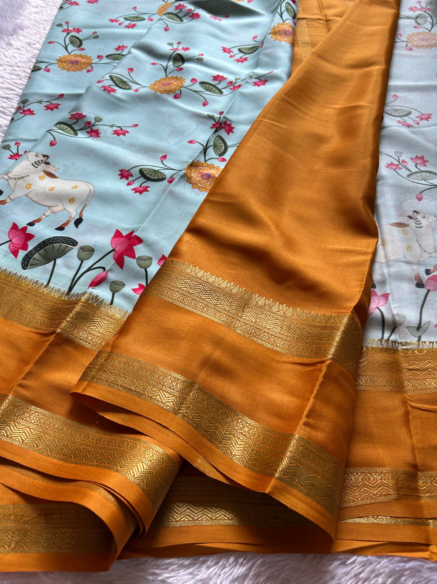 Kasturi : Light blue - Sunset Yellow