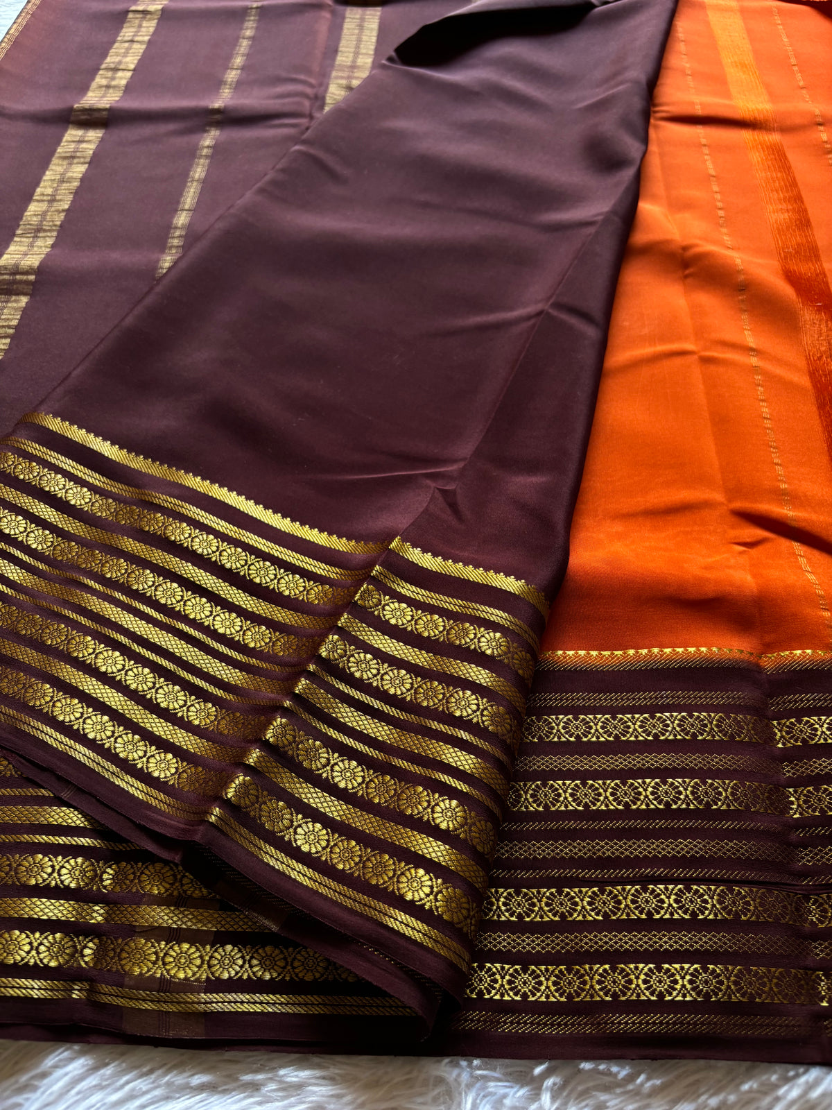 Parimala : Rust Orange - Chocolate Brown