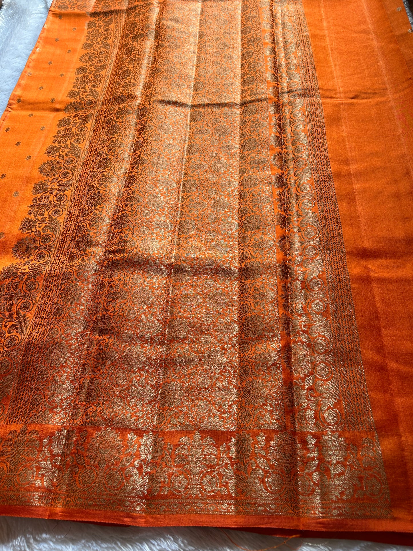 Banarasi Chiniya : Solid Orange