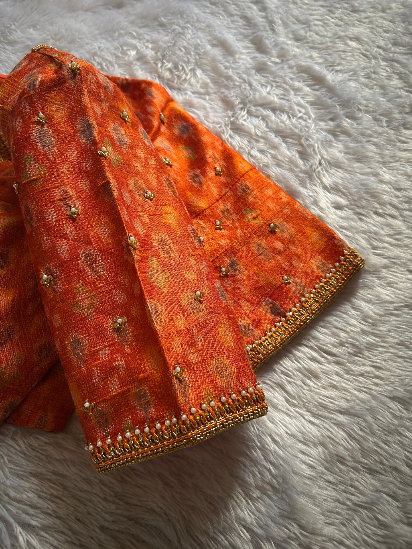 Orange Hand Embroidered Blouse