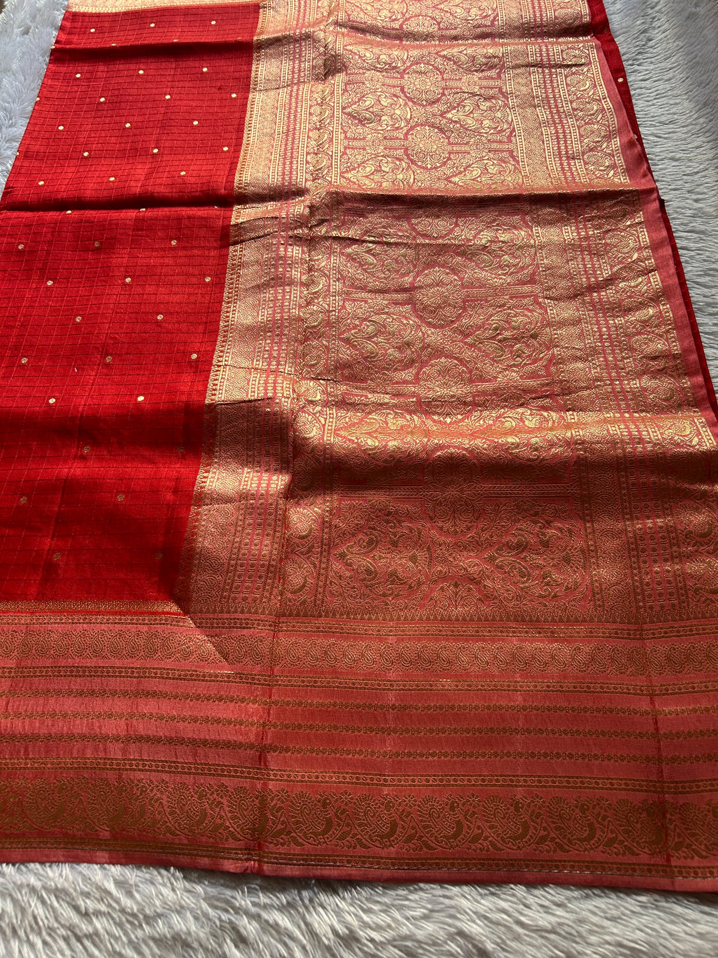 Semi Soft Silk (2D) : Red-peach