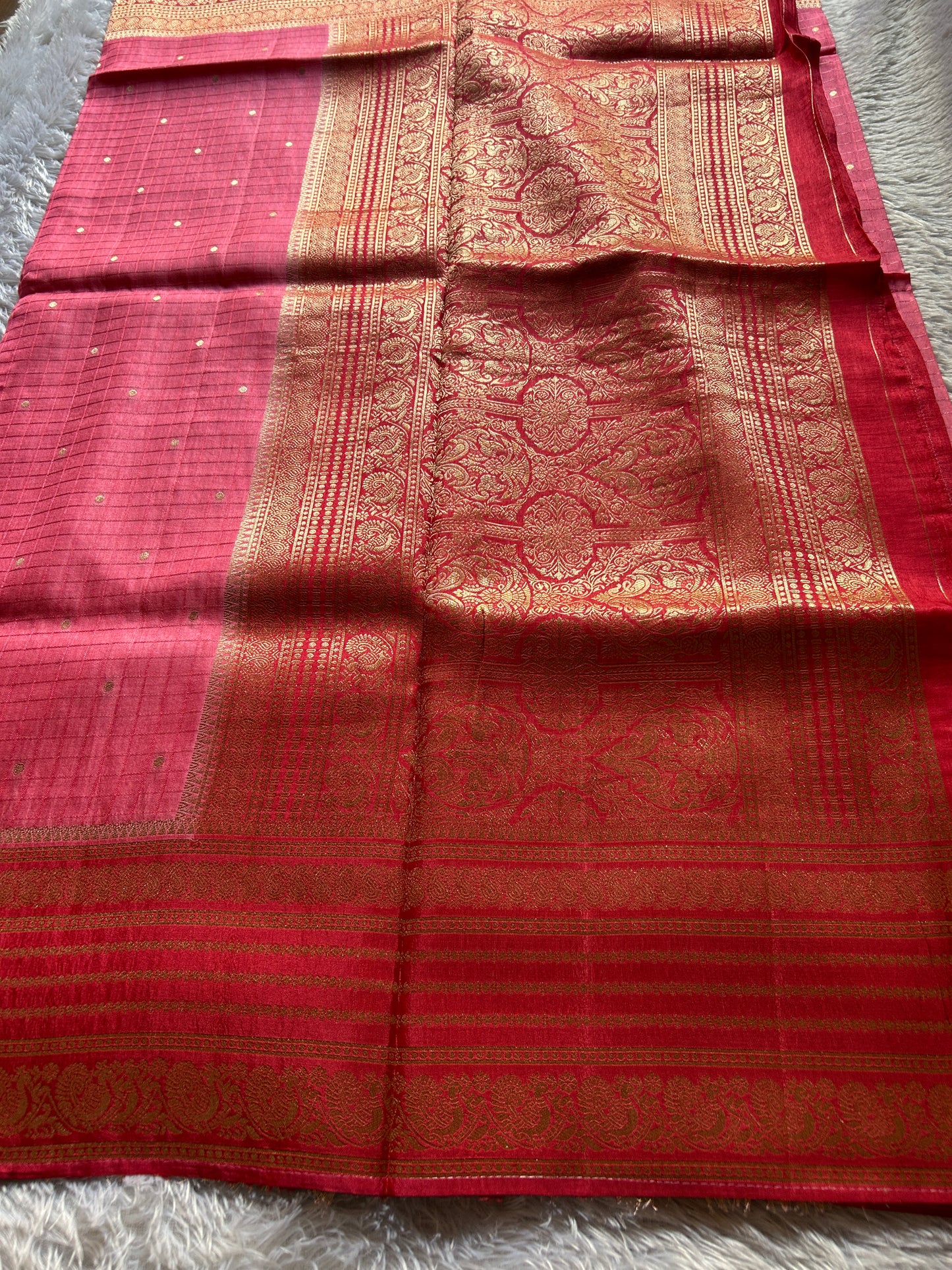 Semi Soft Silk (2D) : Peach-red