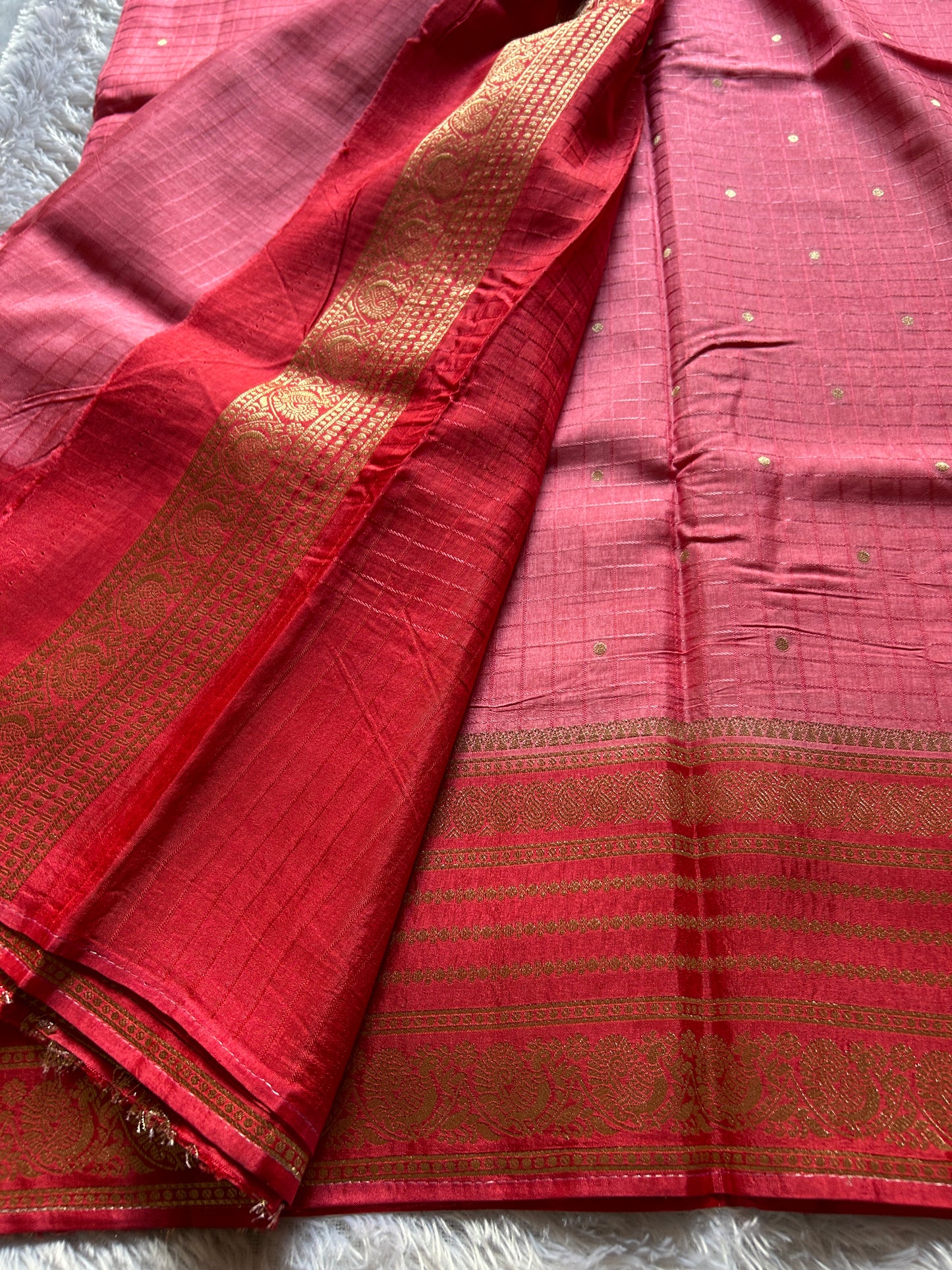 Semi Soft Silk (2D) : Peach-red