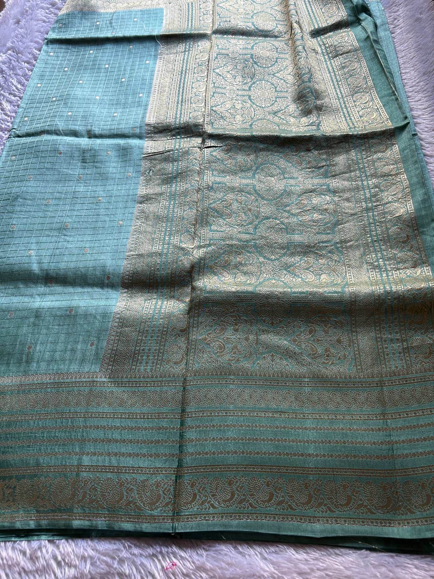 Semi Soft Silk (2D) : Aqua mint-steel teal