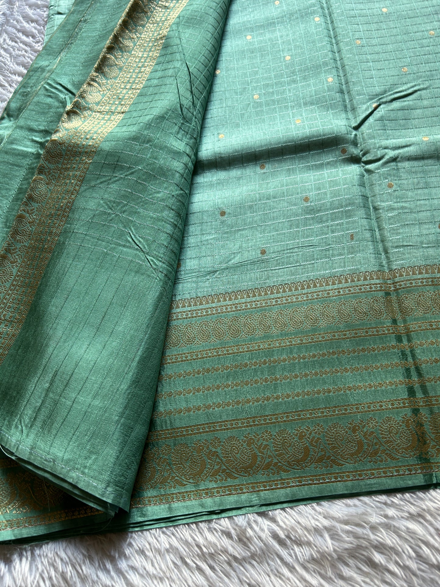 Semi Soft Silk (2D) : Aqua mint-steel teal