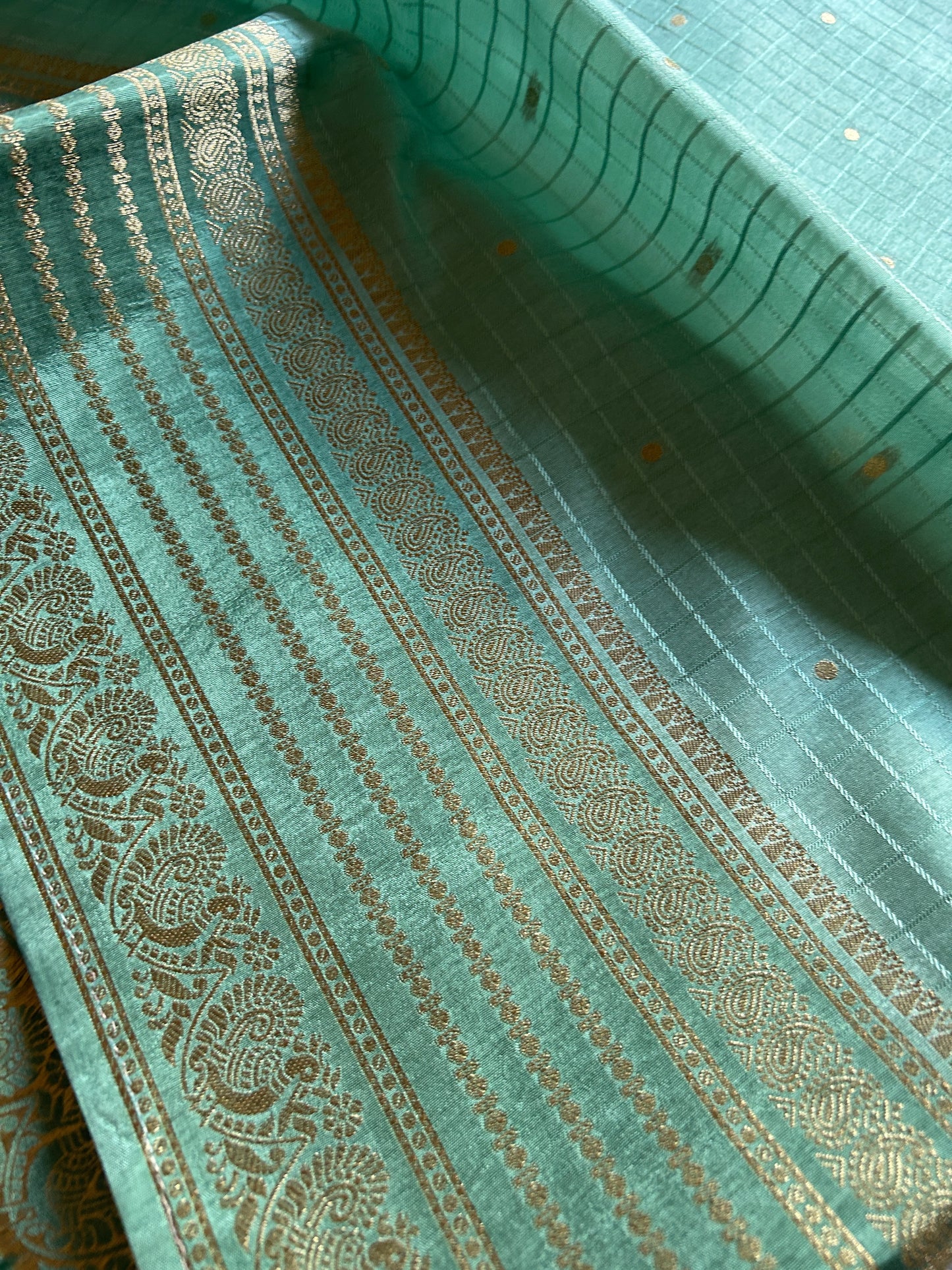 Semi Soft Silk (2D) : Aqua mint-steel teal