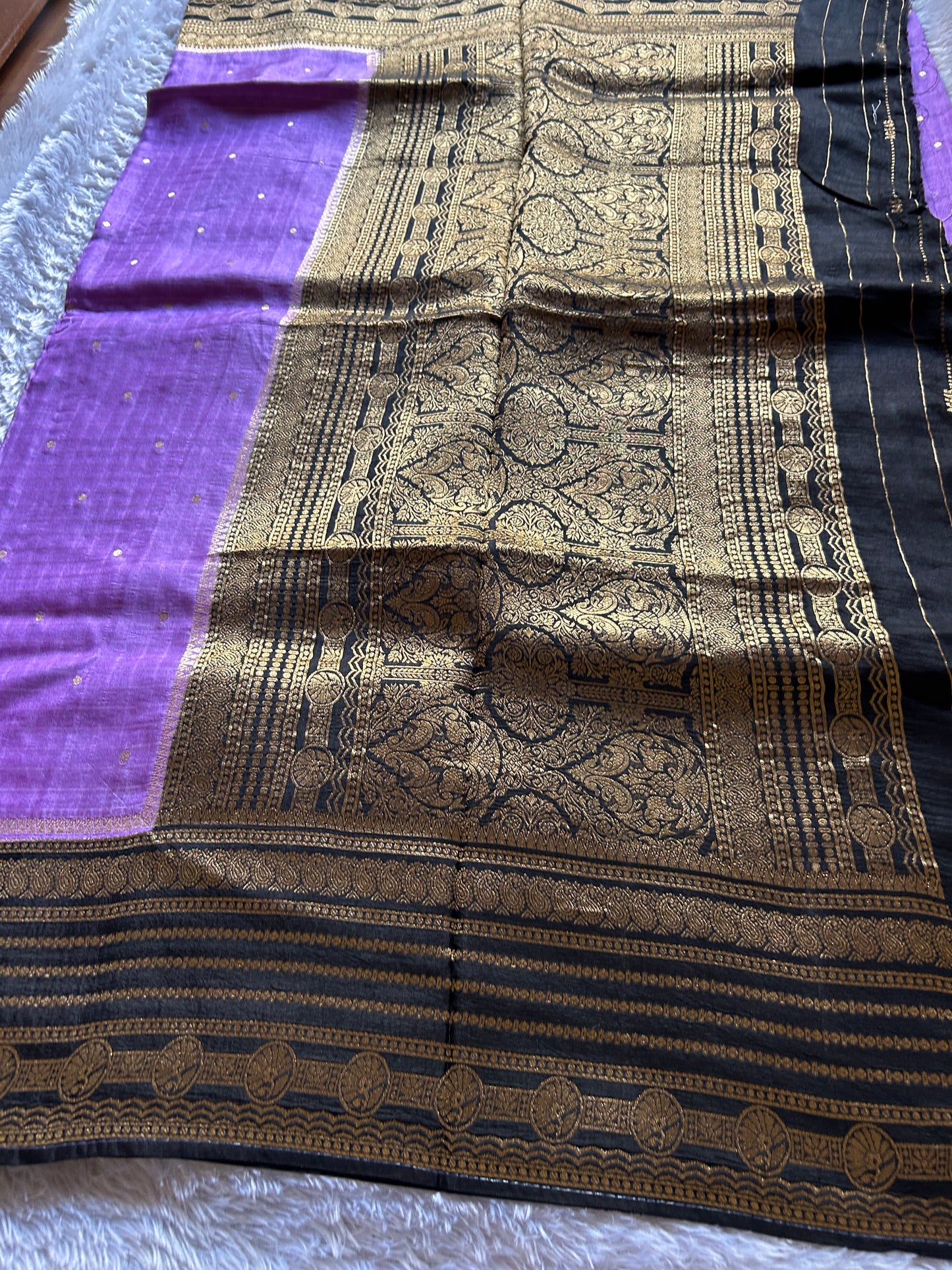 Semi Soft Silk (2D) : Lavender-black
