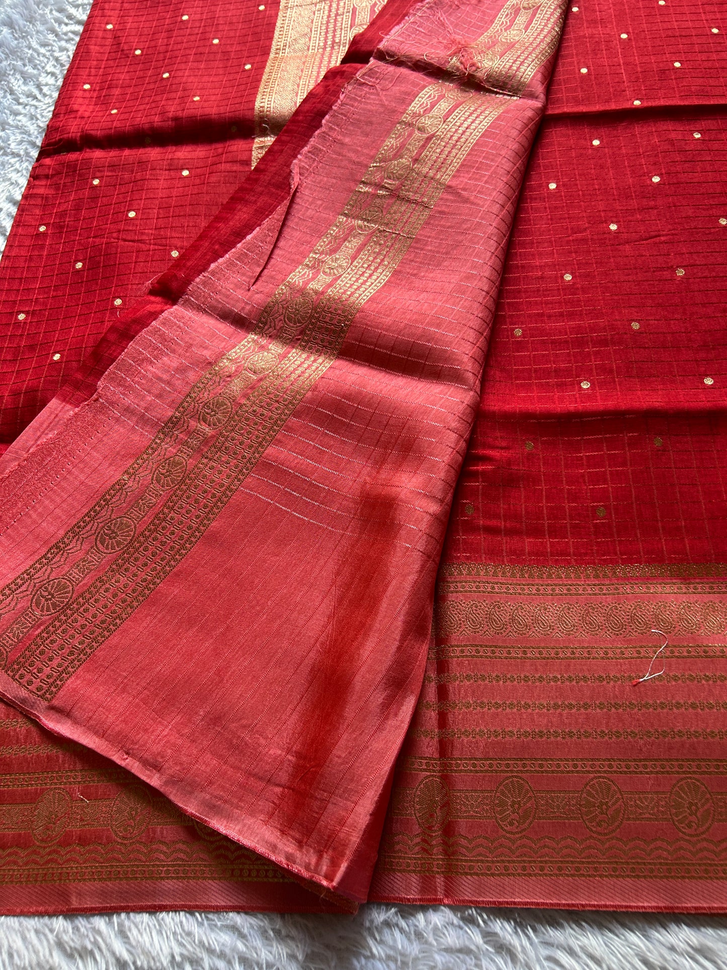 Semi Soft Silk (2D) : Red-peach