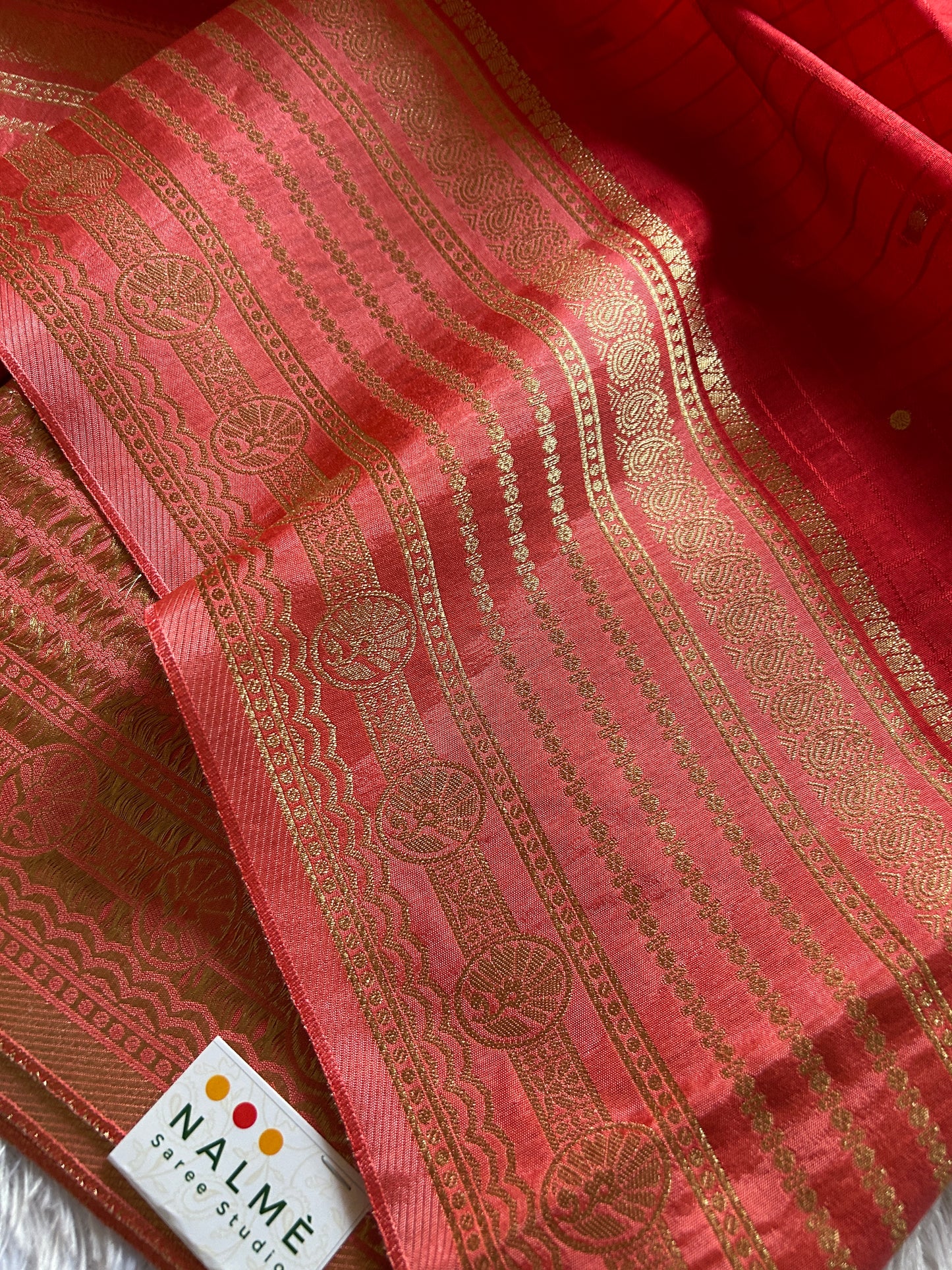 Semi Soft Silk (2D) : Red-peach