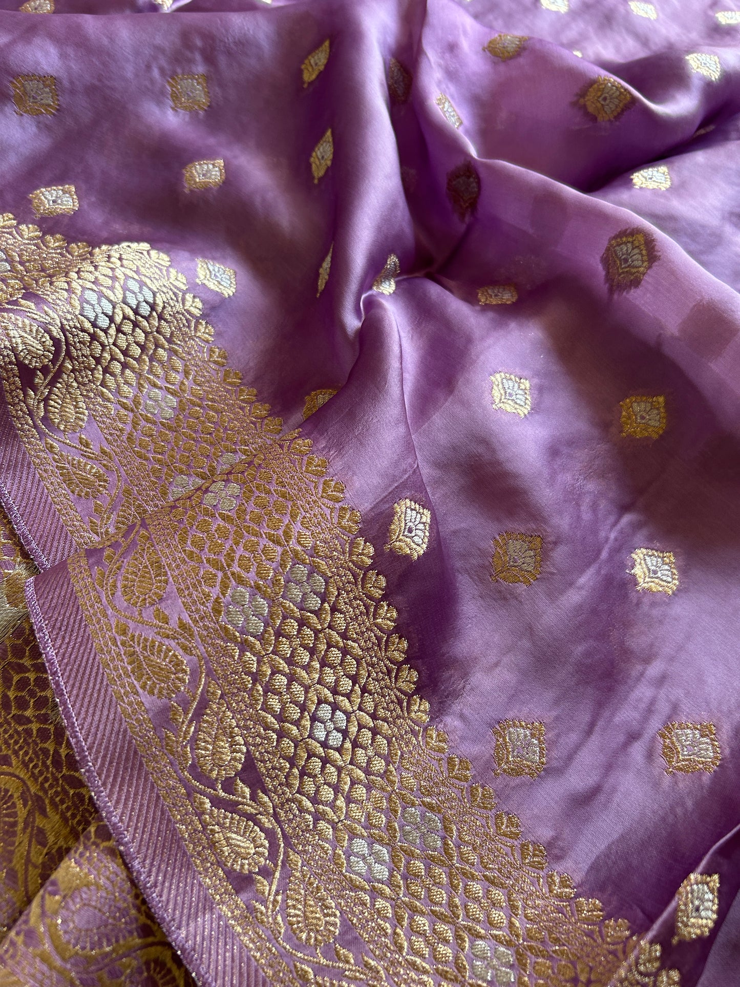 Soft Satin Mashru : Lilac