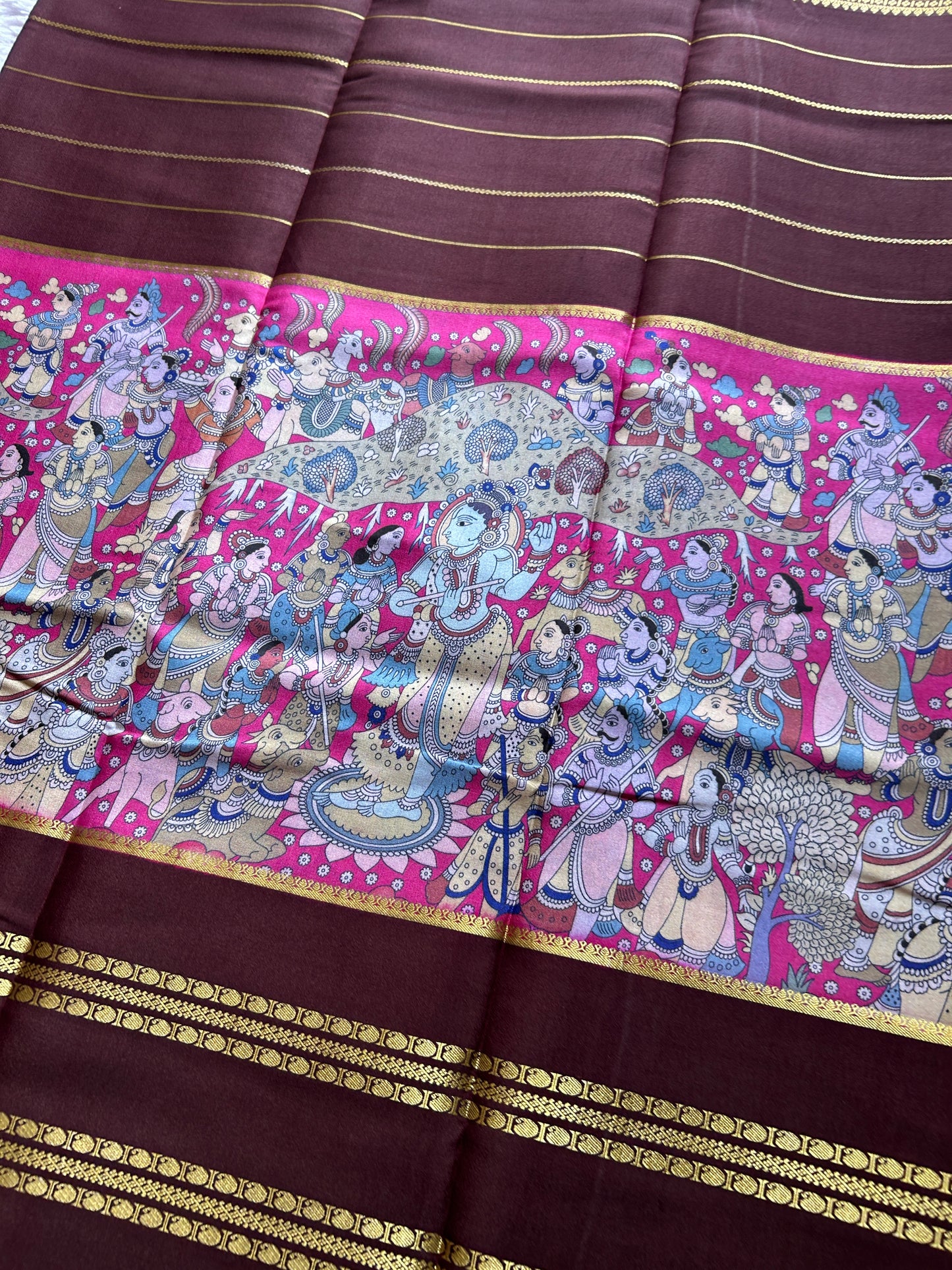 Kalavathi (2D) : Bright pink-chocolate brown