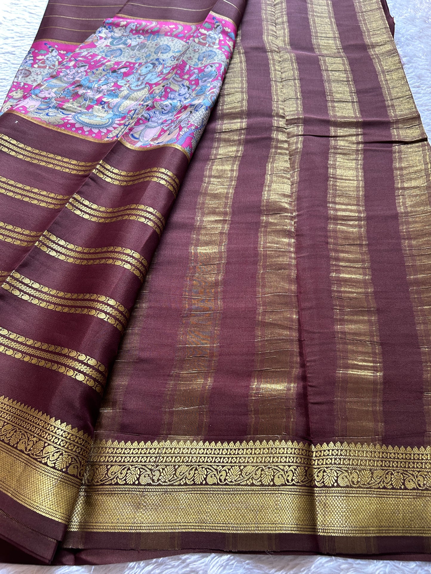 Kalavathi (2D) : Bright pink-chocolate brown