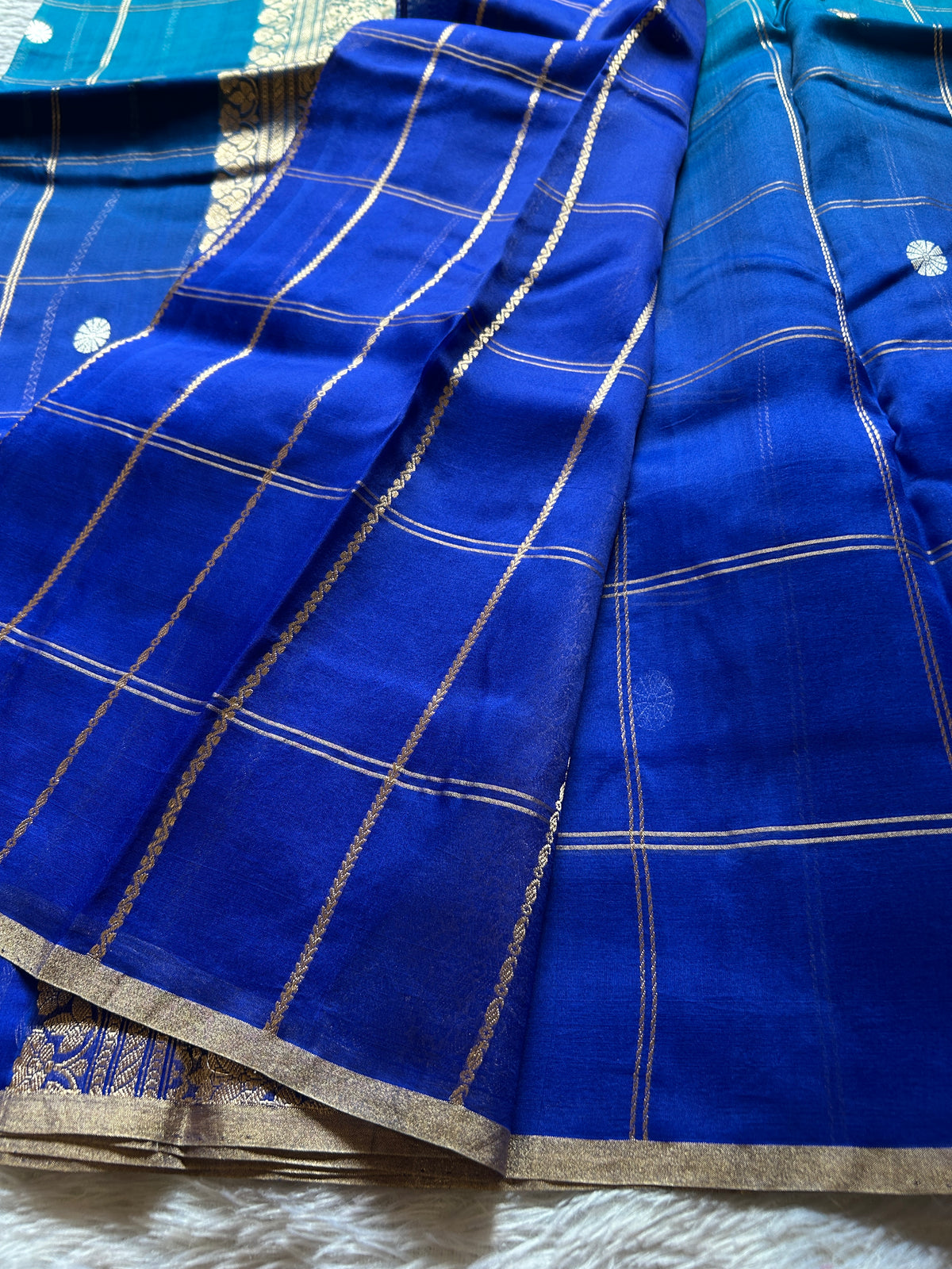 Chandini (2D) : Teal blue-royal blue