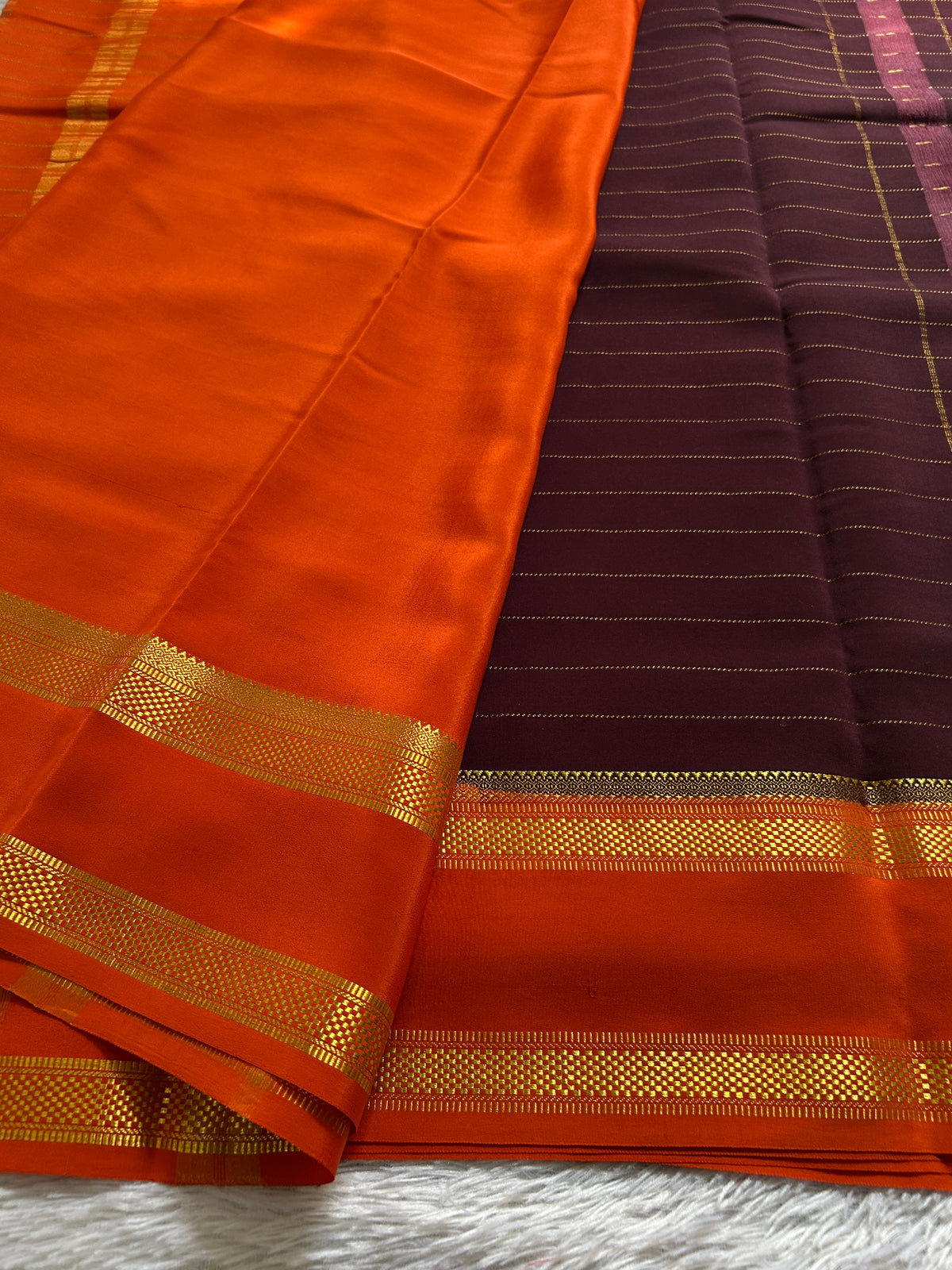 Kaveri (2D) : Chocolate brown-orange