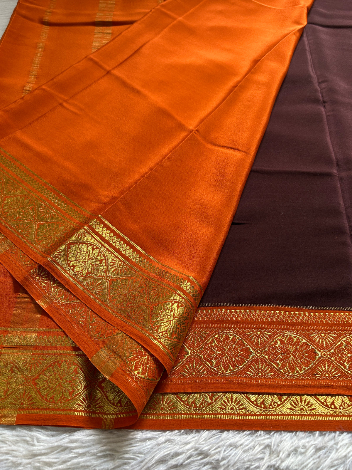 Sukanya (2D) : Chocolate brown-orange