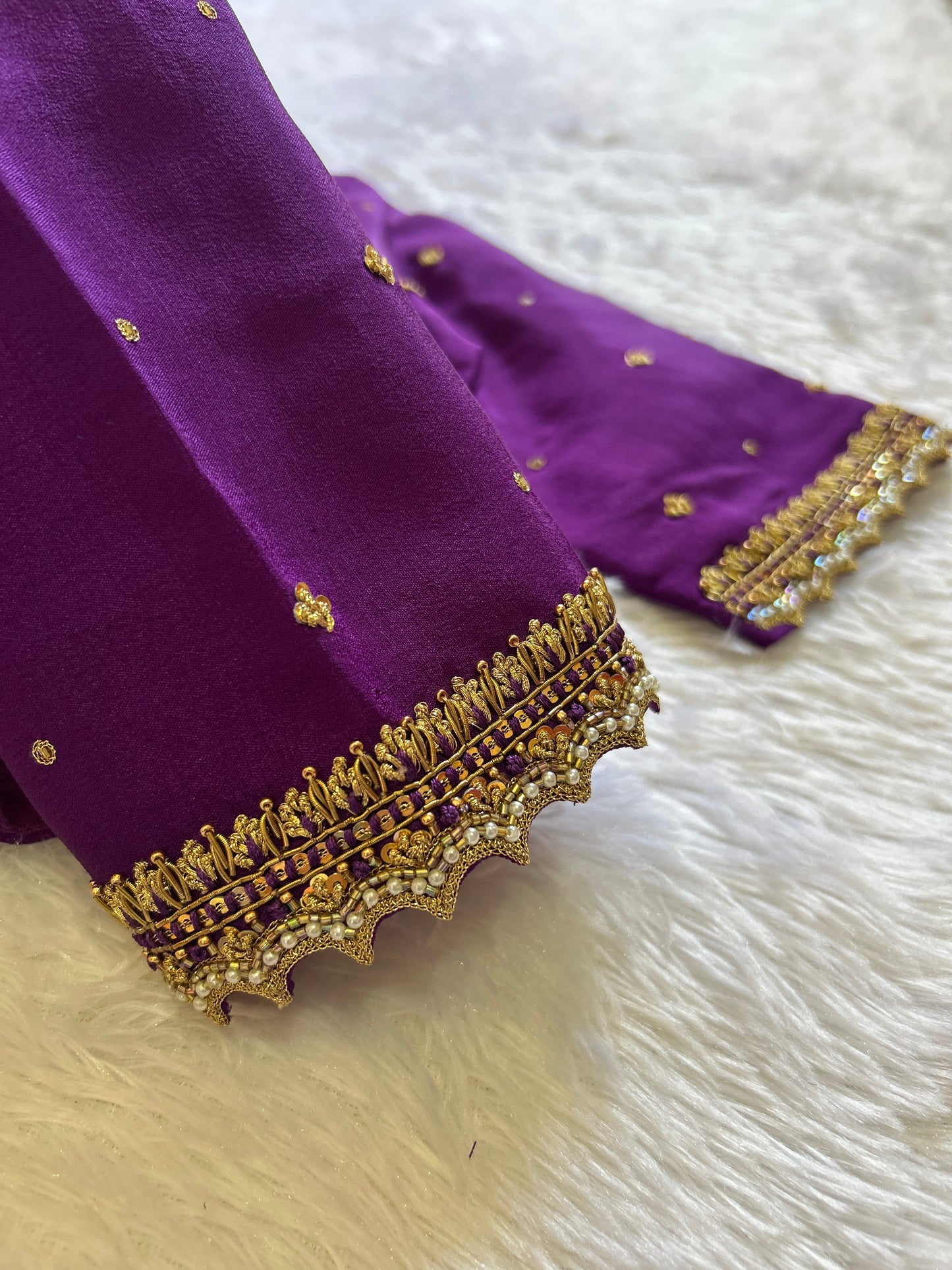 Purple Hand Embroidered Blouse