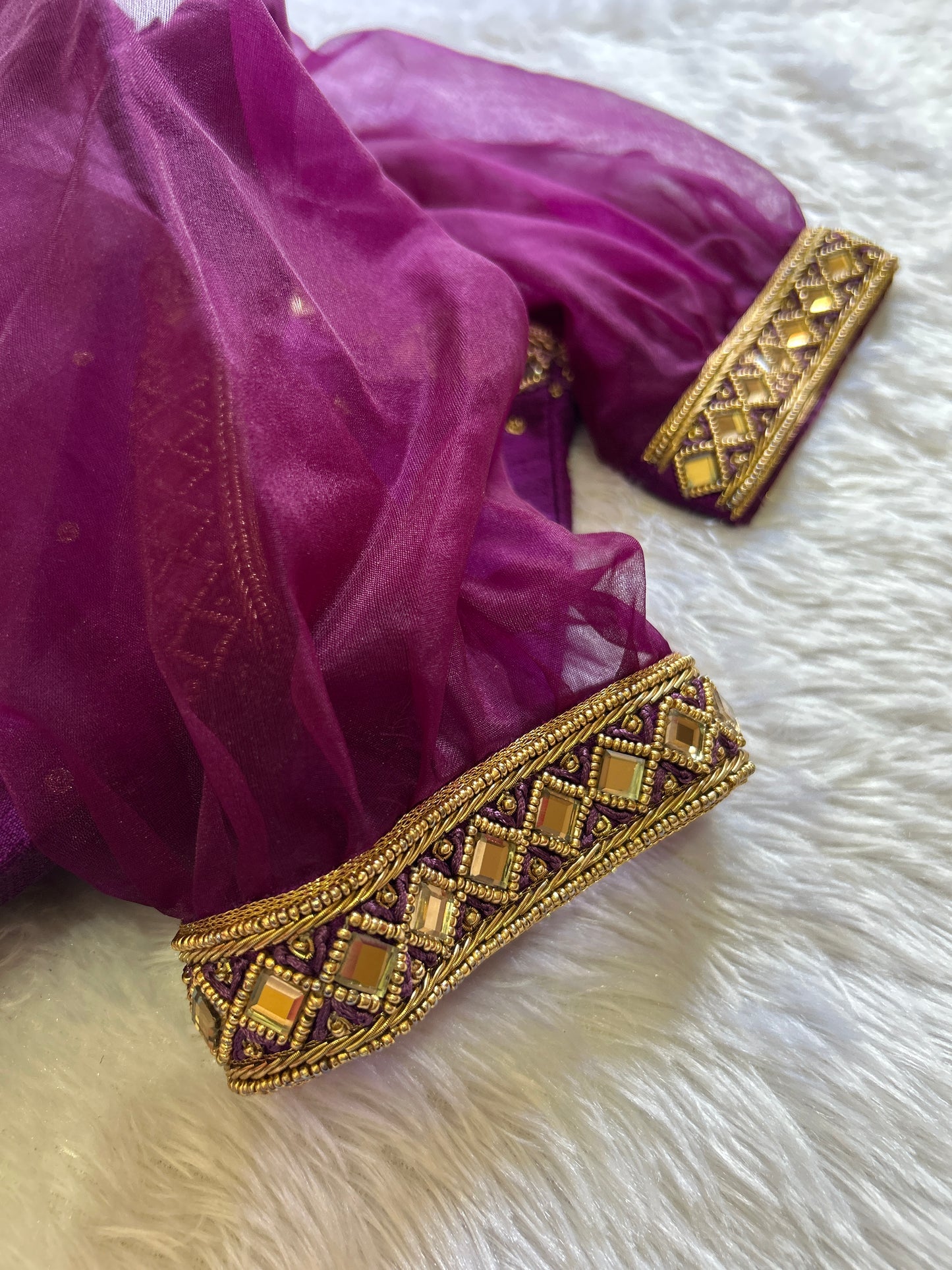 Bright Purple Hand Embroidered Blouse