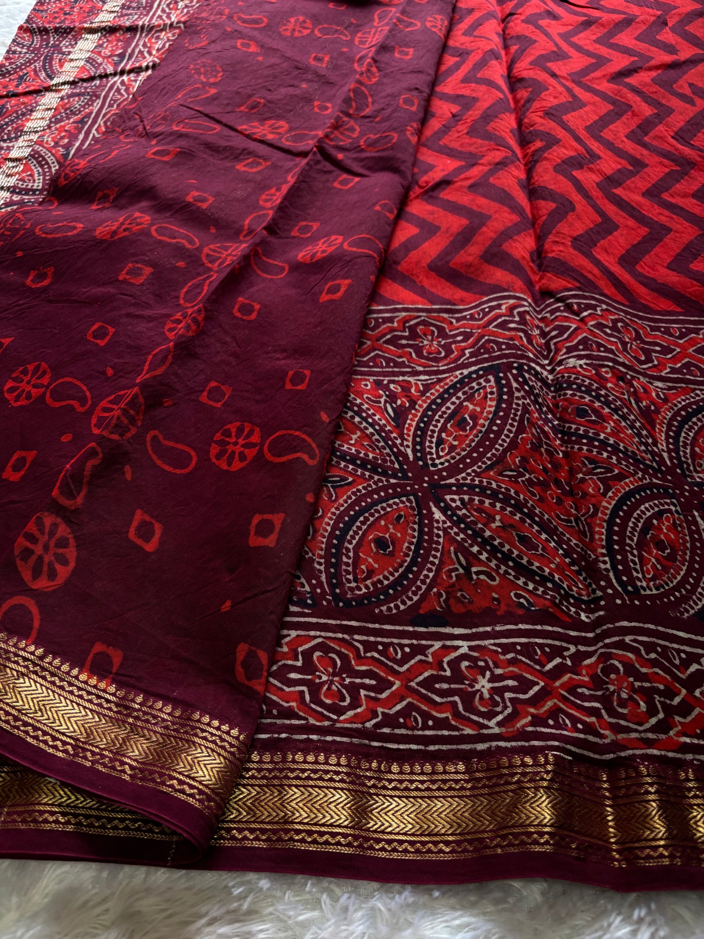 Maheshwari (2D) : Brick Red