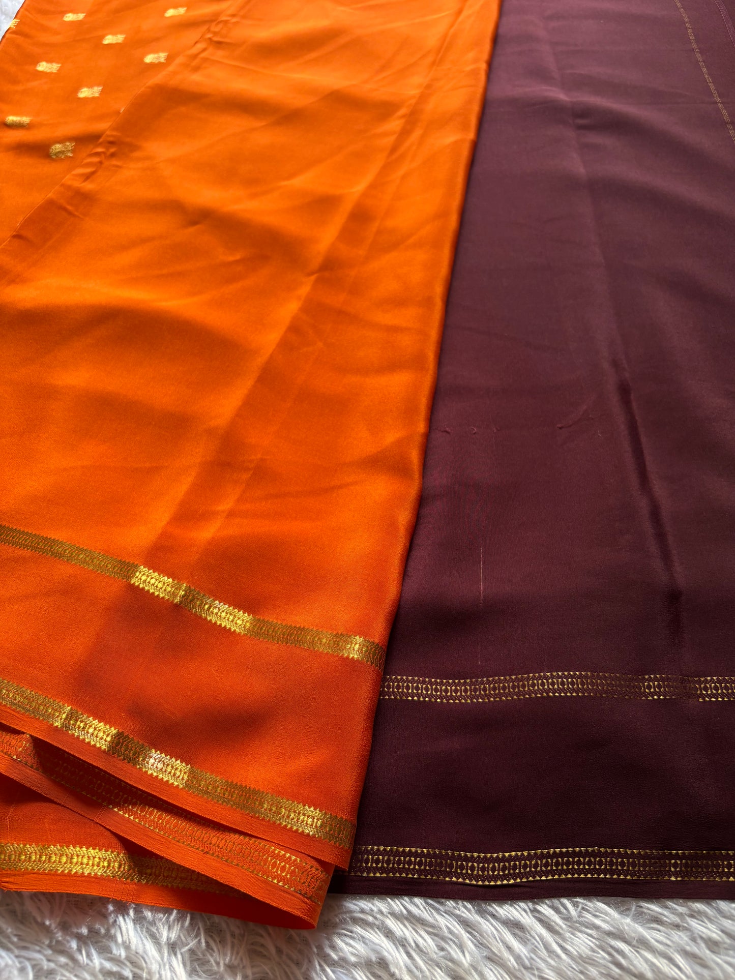 Padmini (2D) : Chocolate brown-orange