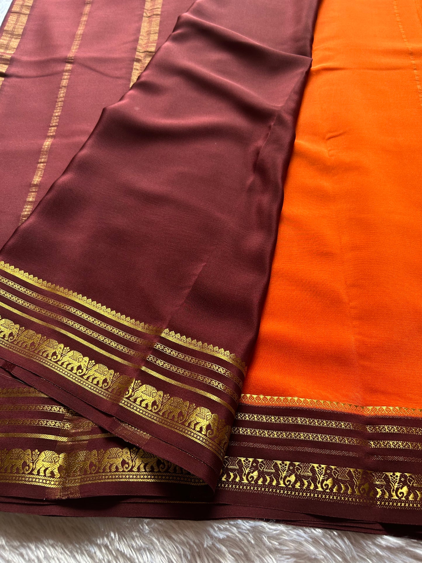 Eshwari (2D) : Orange-chocolate brown