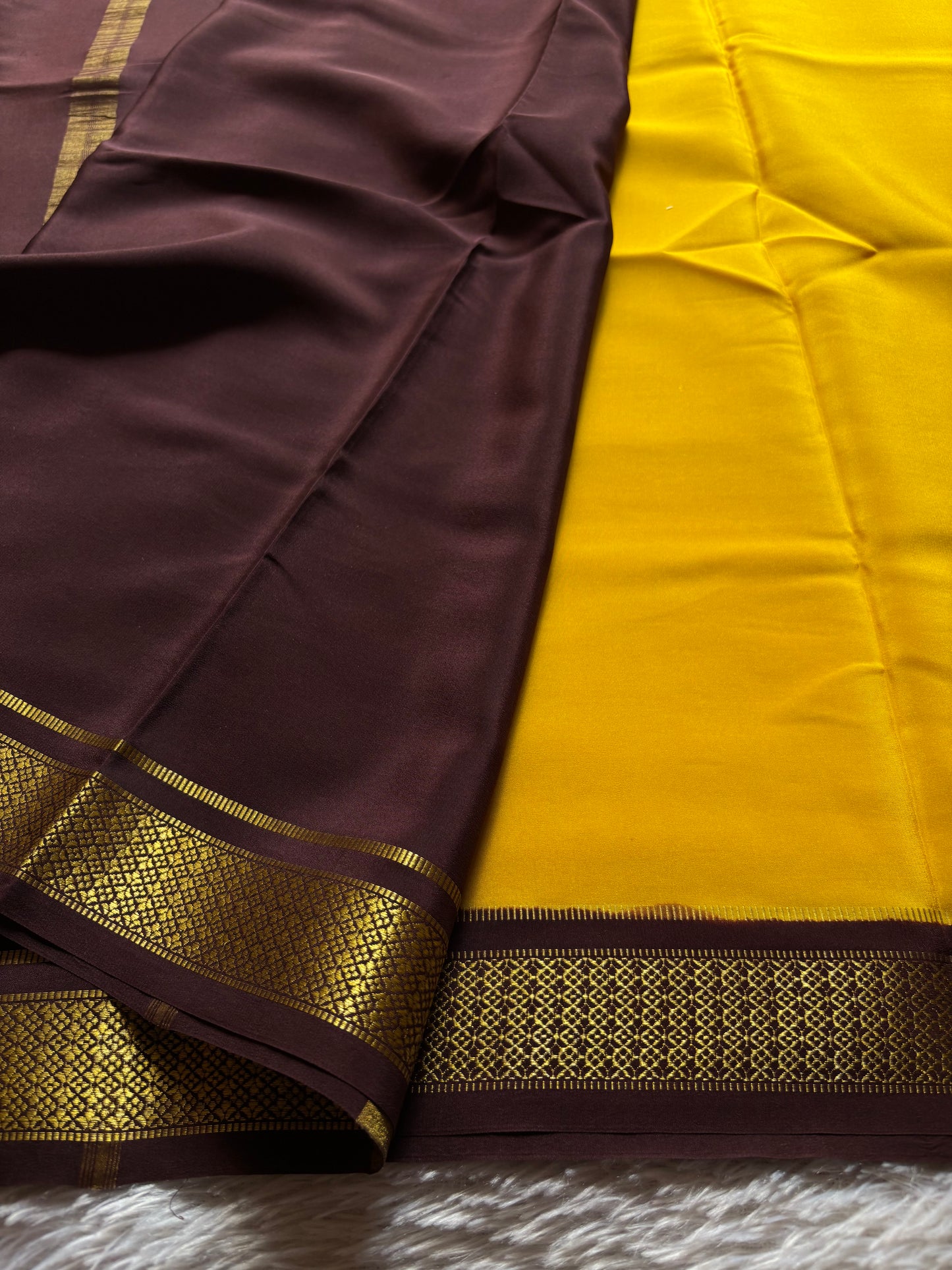 Sampoorna (2D) : Lemon yellow-chocolate brown