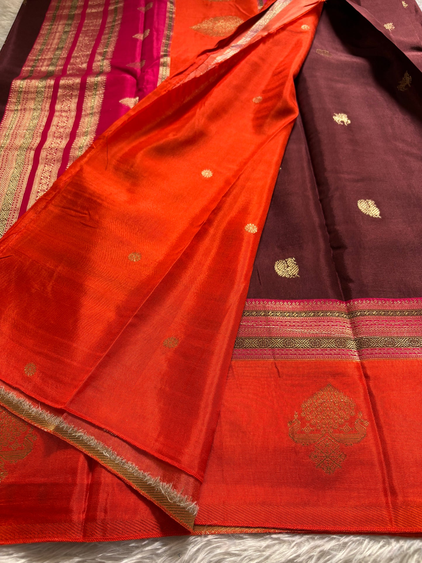 NAL206 (3D) : Chocolate brown-pink-orange