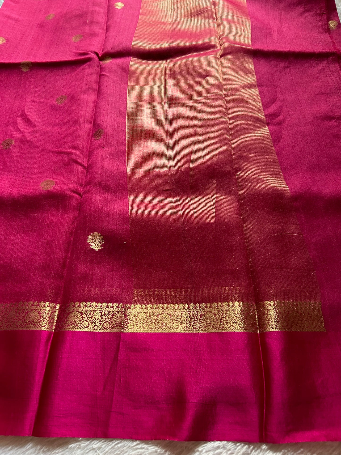 Pure Raw Tussar Georgette : Solid pink