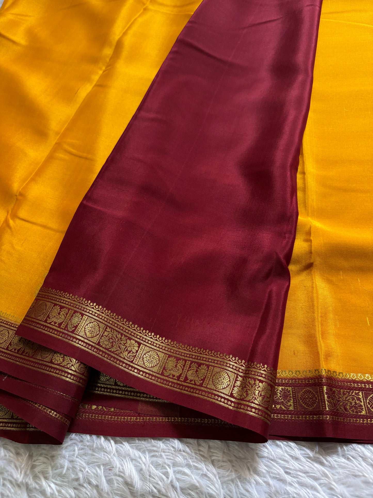 Pragathi (2D) : Golden yellow-maroon