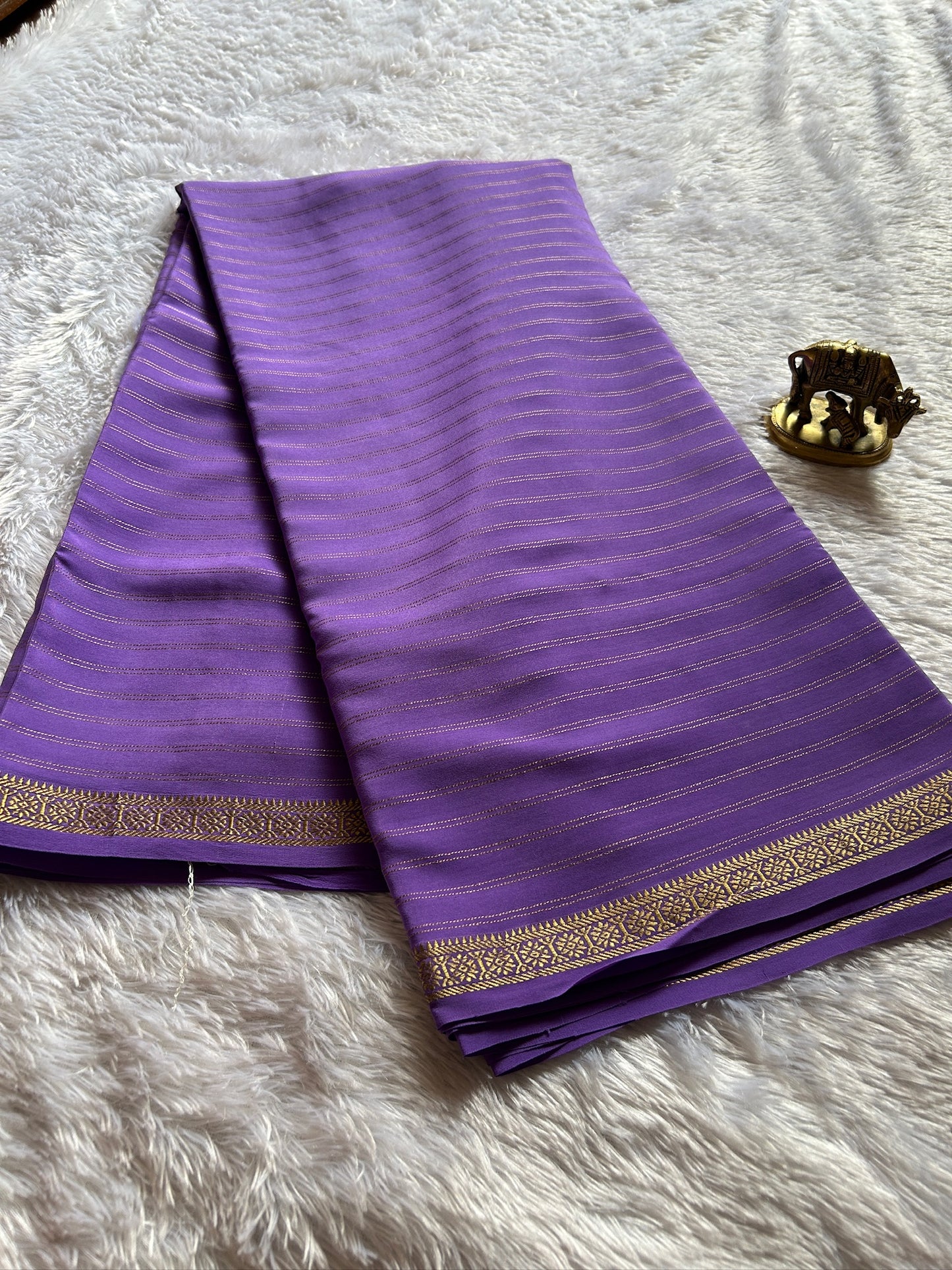 Pure CSG Zari crepe silk : Solid Lavender