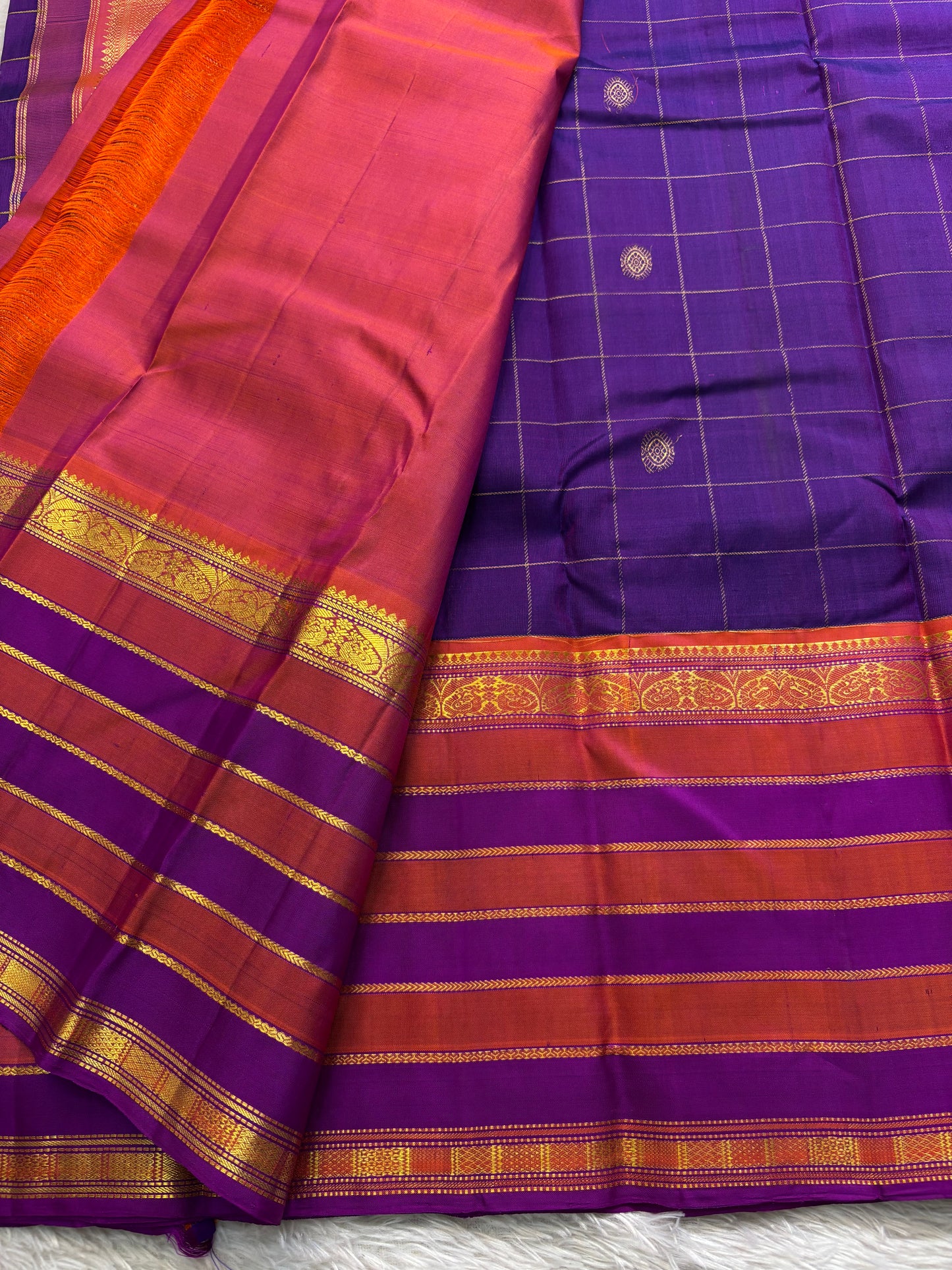 Kankana (3D) : Royal purple-coral rose-magenta