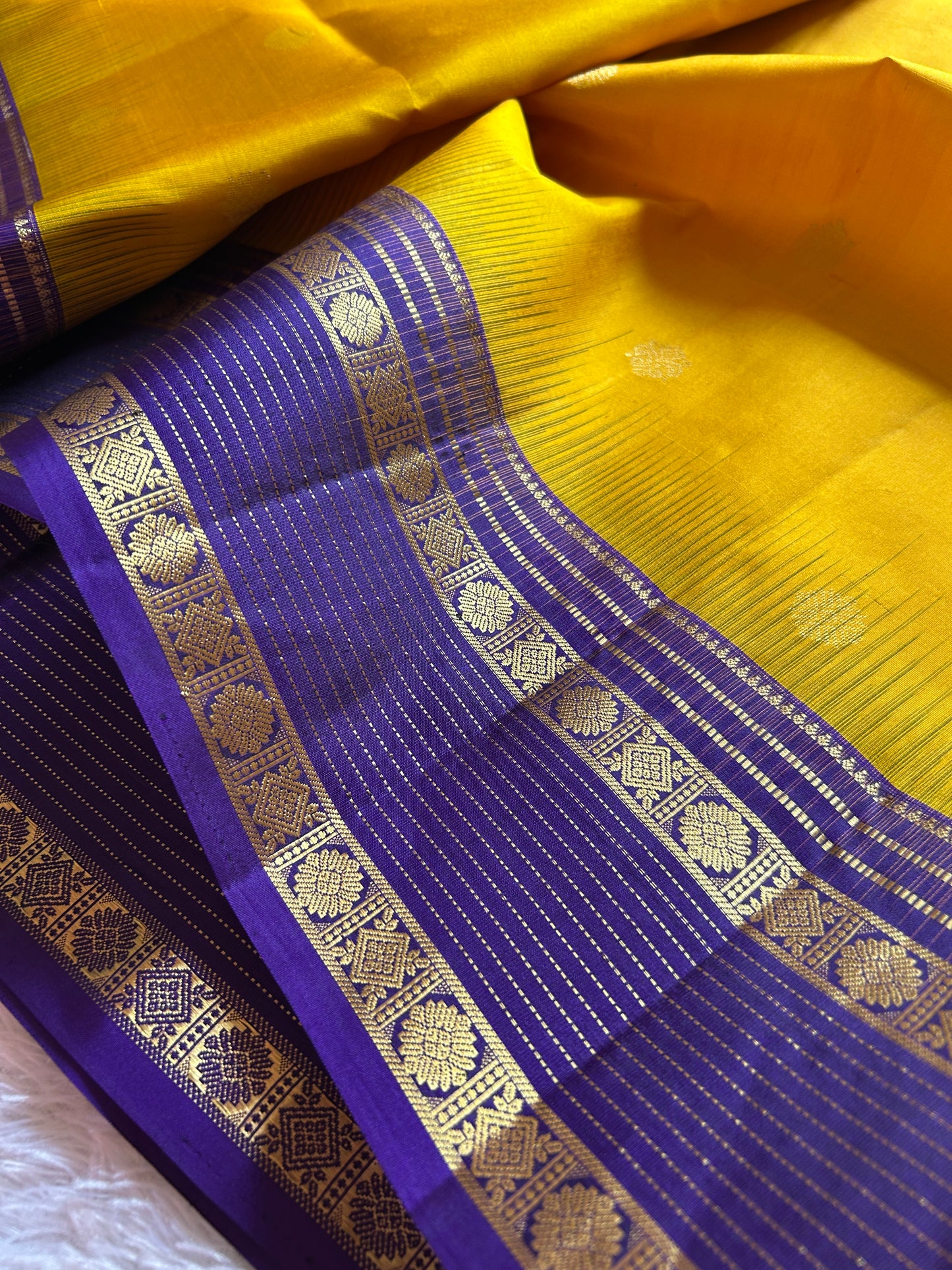 Janani (2D) : Golden yellow-royal blue
