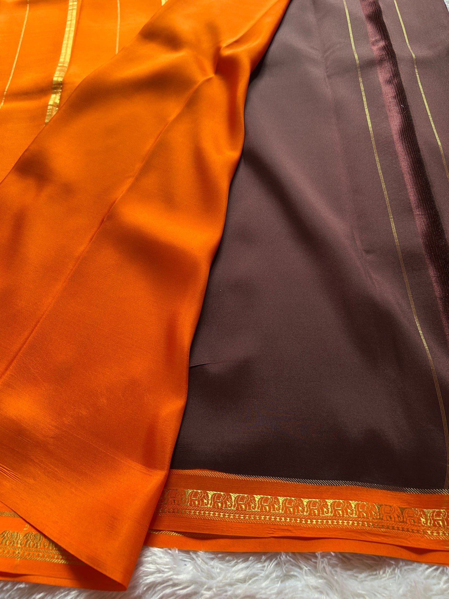 Gowri (2D) : Chocolate brown-orange