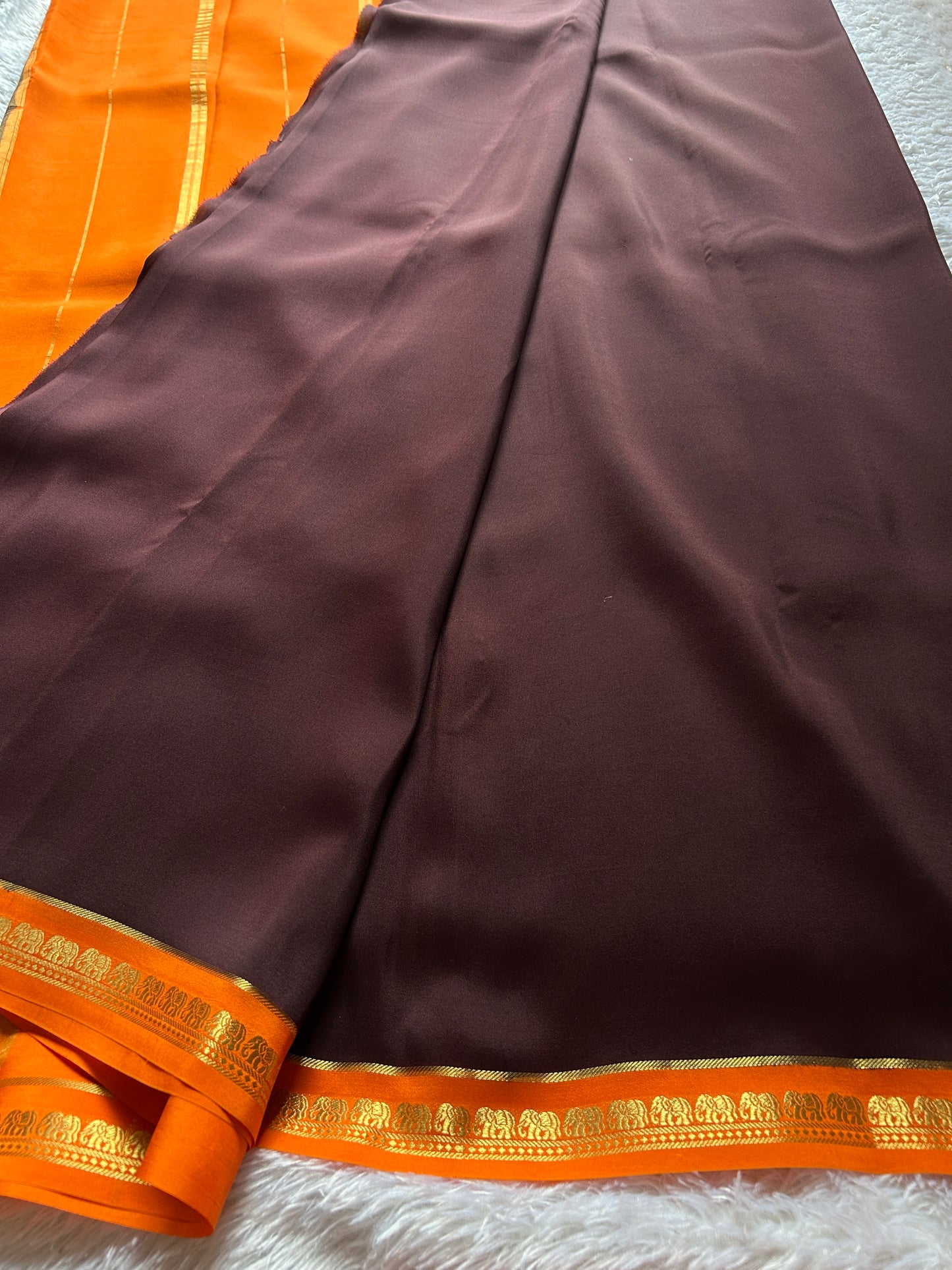 Gowri (2D) : Chocolate brown-orange