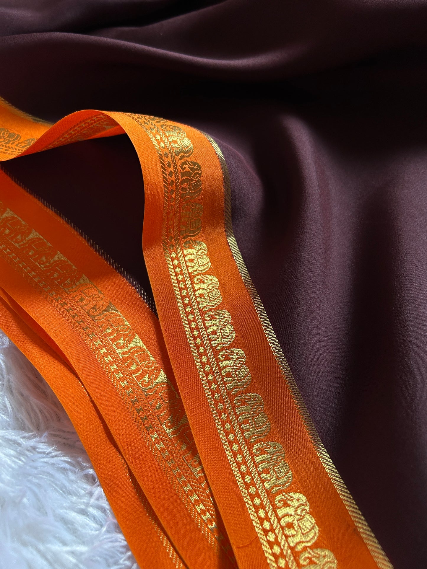 Gowri (2D) : Chocolate brown-orange