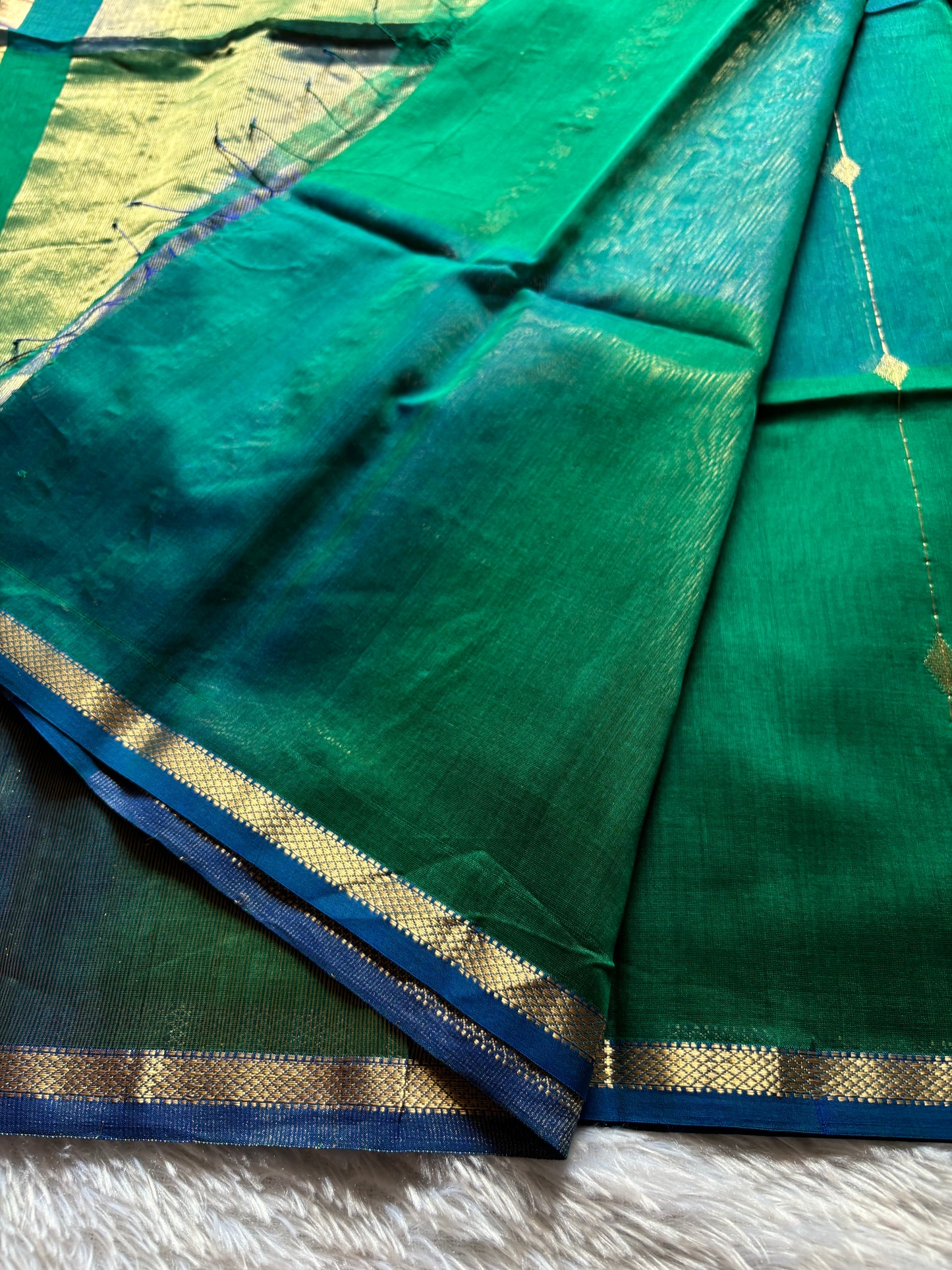 Chandini : Solid Peacock green