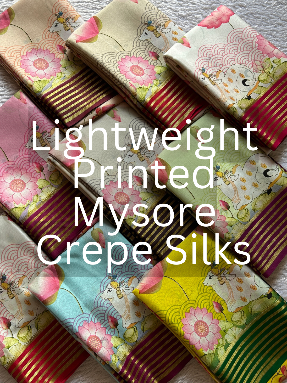 Lightweight Printed Mysore Crepe Silks