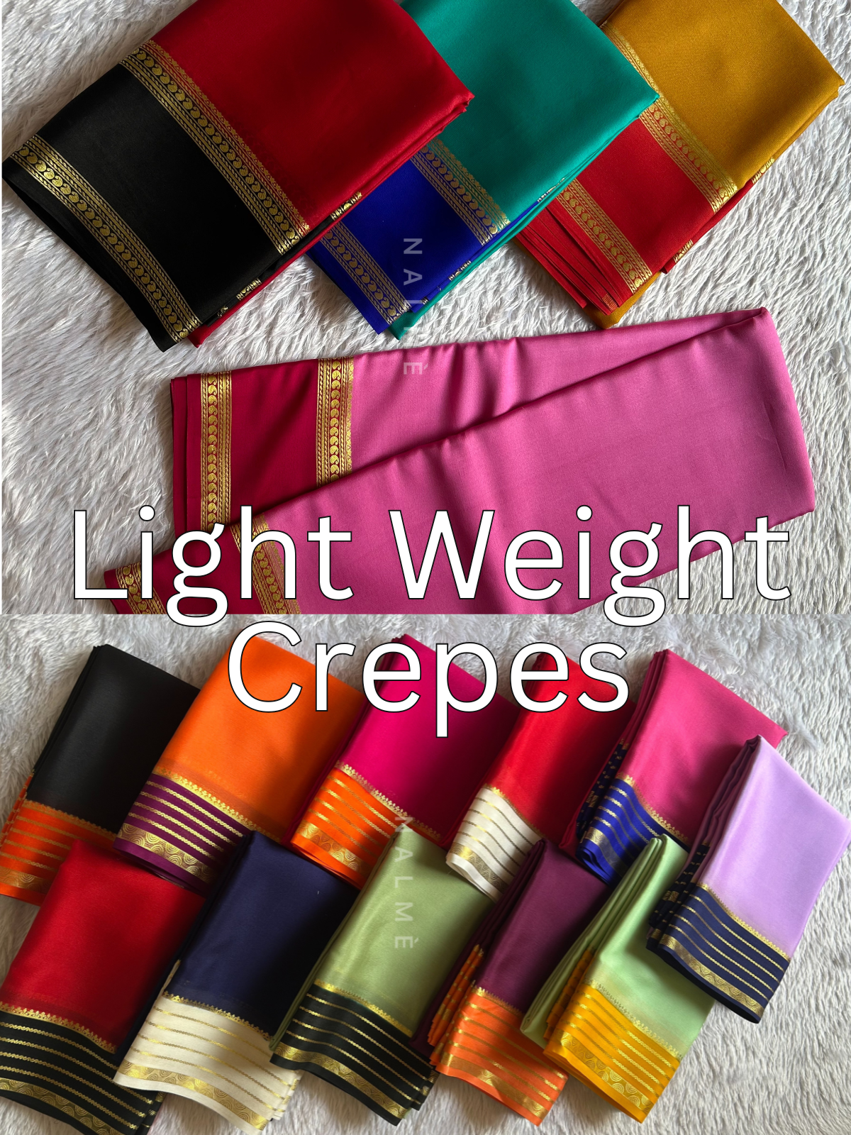 Pure crepe light weight sarees