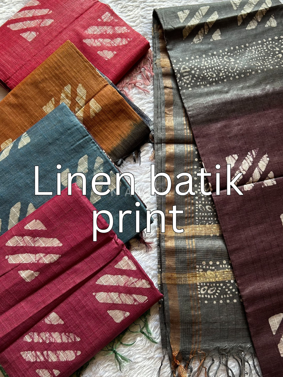 Linen batik print