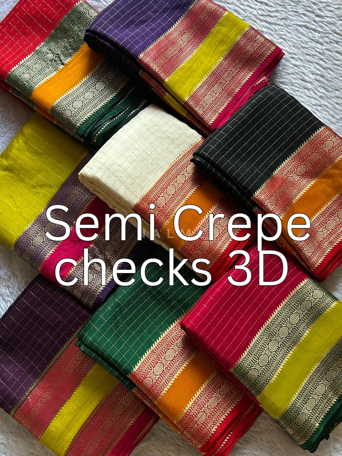 Semi crepe checks 3D
