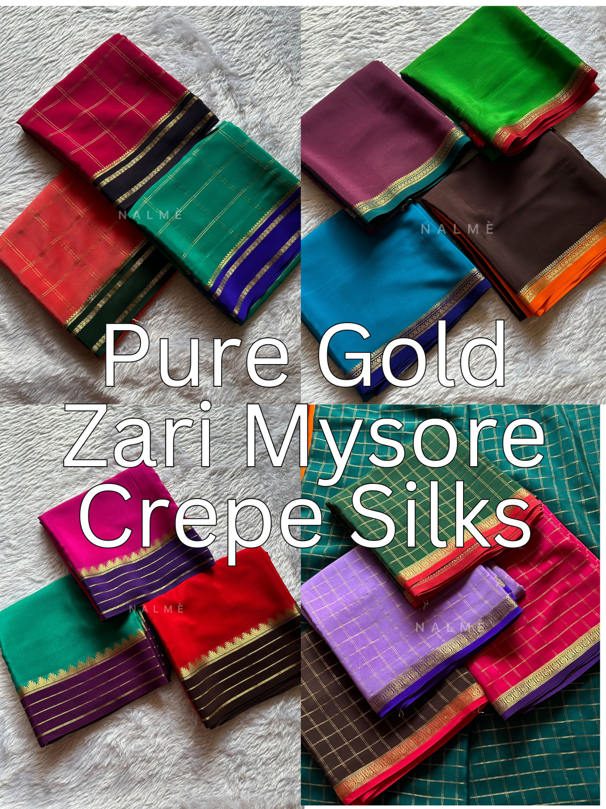 Pure Gold zari, Mysore Crepe silk