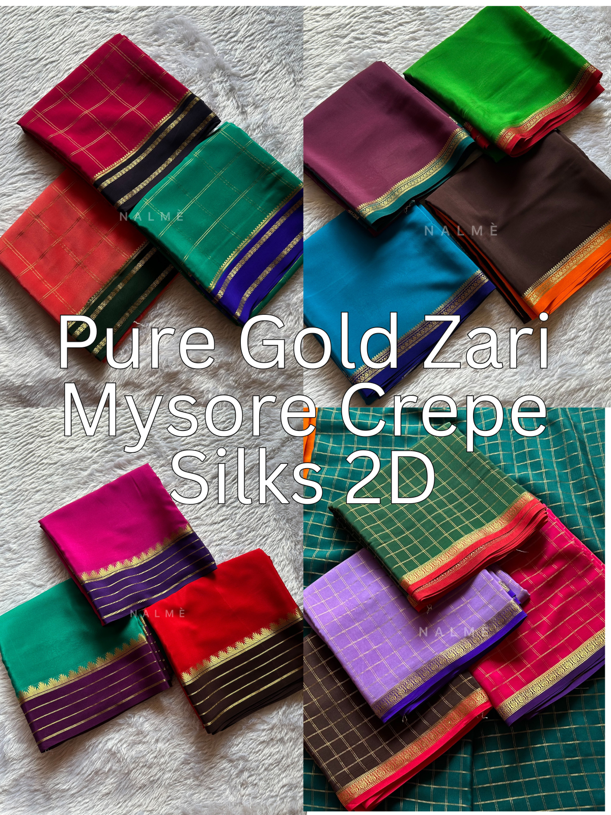 Pure Gold zari, Mysore crepe silk 2D