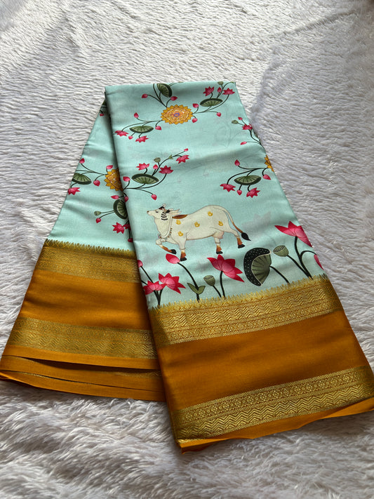 Kasturi : Light blue - Sunset Yellow
