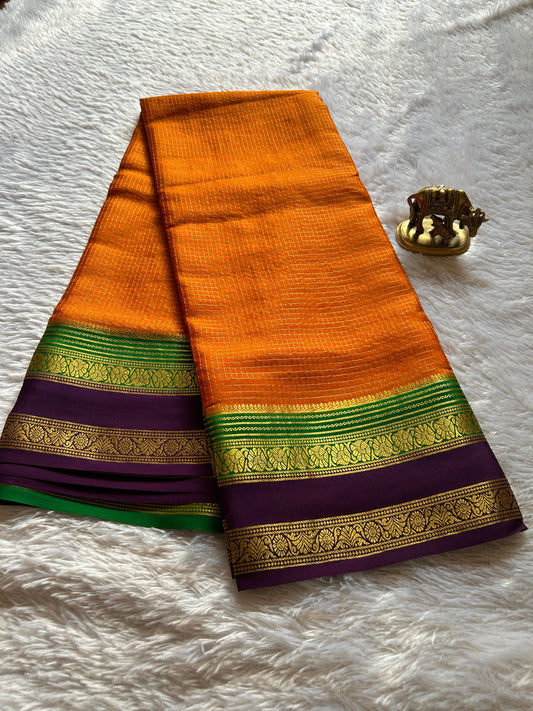 Gayatri (3D) : Orange-Green-Plum