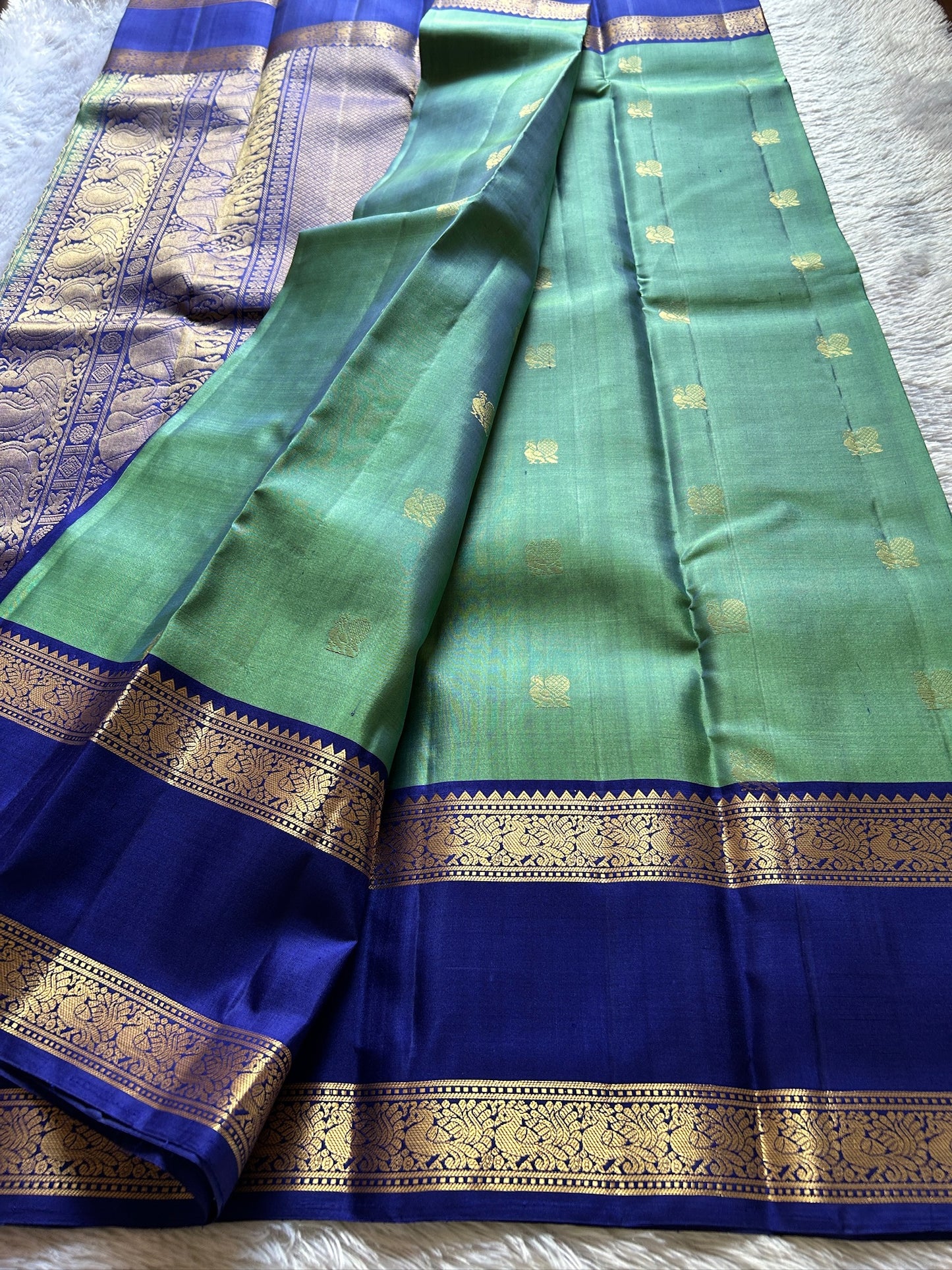 Lakshmi : Green - Dark Blue