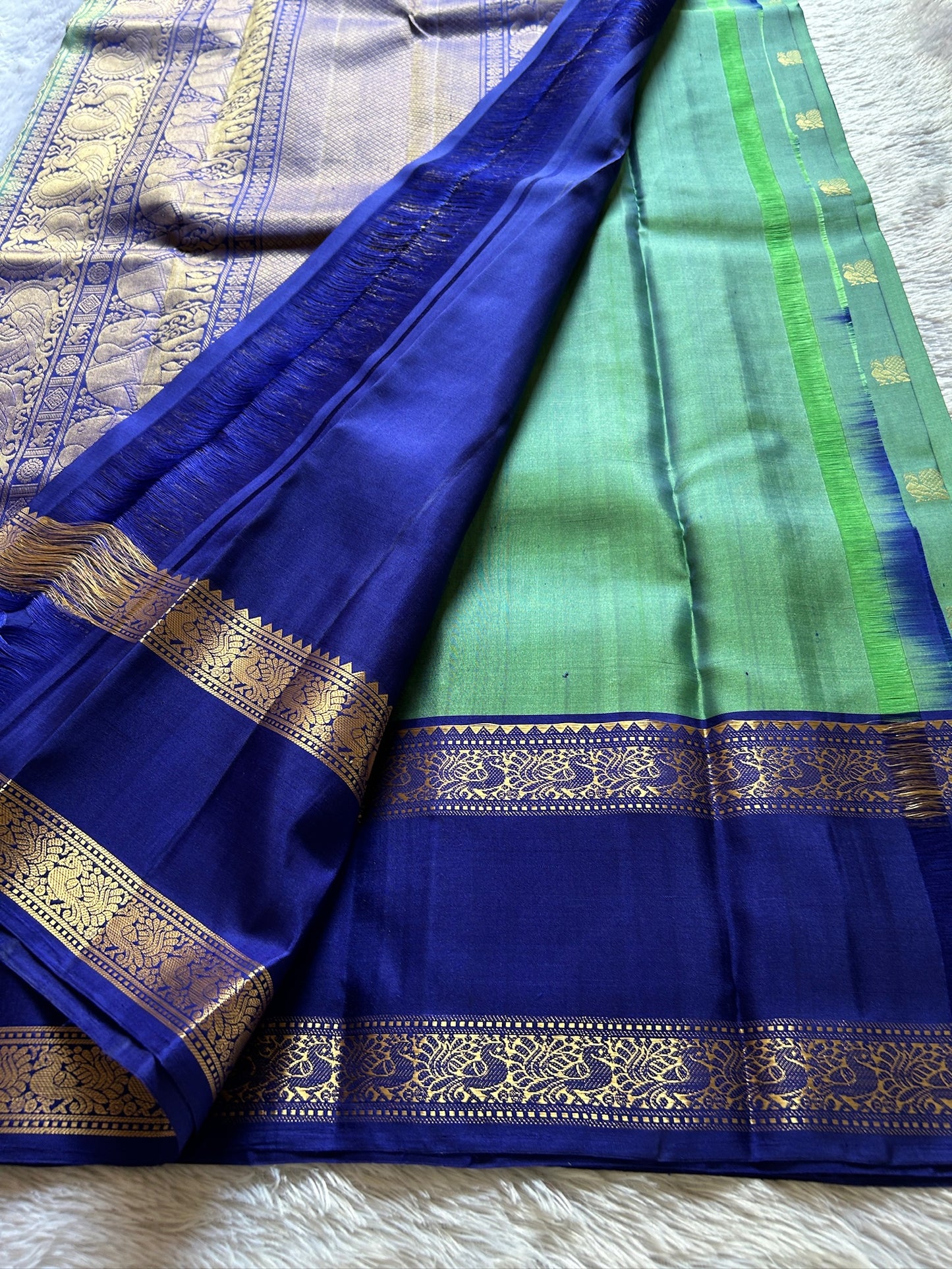 Lakshmi : Green - Dark Blue