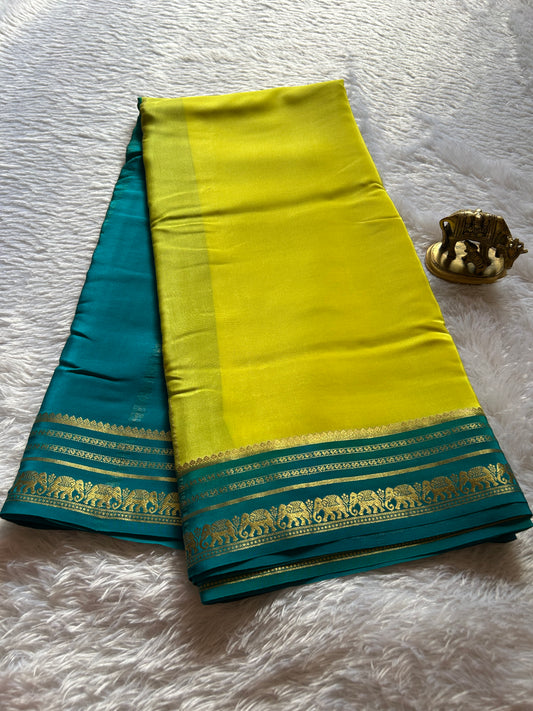 Eshwari (2D) : Lime Yellow-Teal Blue